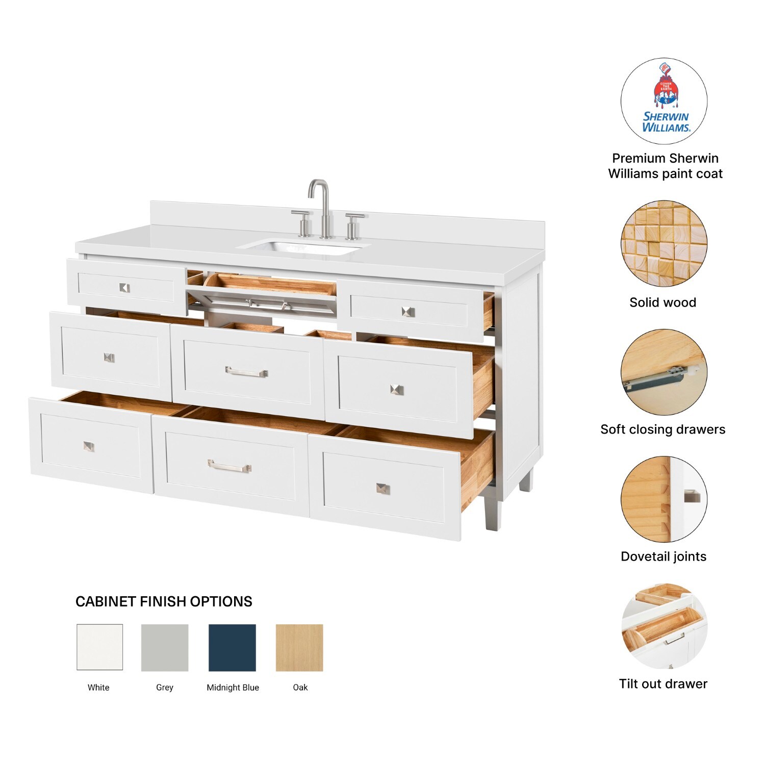 ARIEL B67WQRVOWHT Bath-Vanity-Combo - View #5