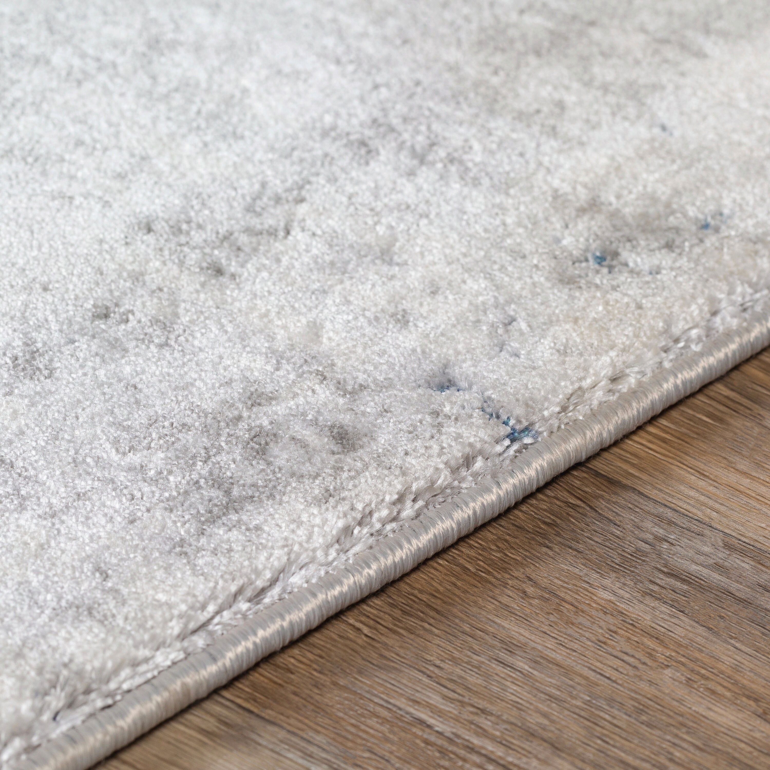 Aisha Blue Rectangular Reversible Washable Synthetic Rug
