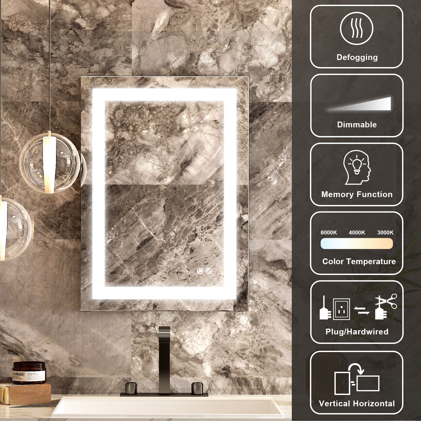 Forclover MRE-AL2028 Framed-Bath-Mirrors - View #4