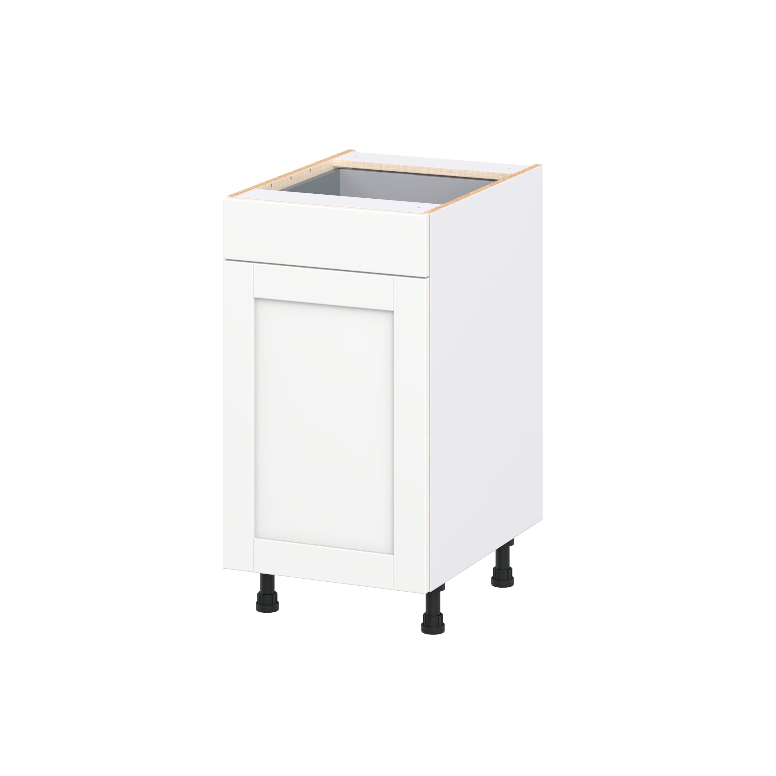 Hugo&Borg DSBPO18-RM Rosemont 18-in W x 34.5-in H x 24.5-in D Bright White Pull-out cabinet Base Fully assembled Cabinet Recessed Panel Shaker