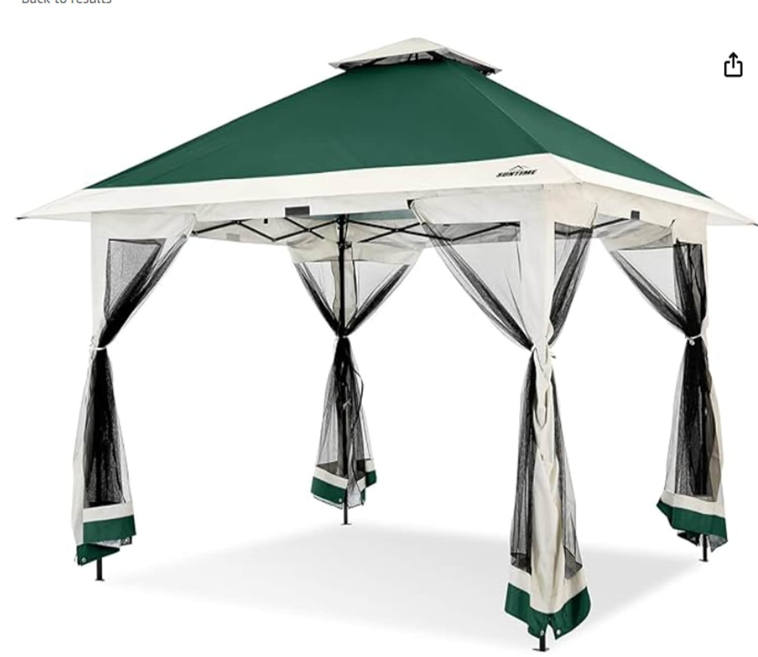 CESICIA GA-ZT-24 12-ft x 12-ft Gazebos Green Gazebo with Soft Top Roof (Screen Included)