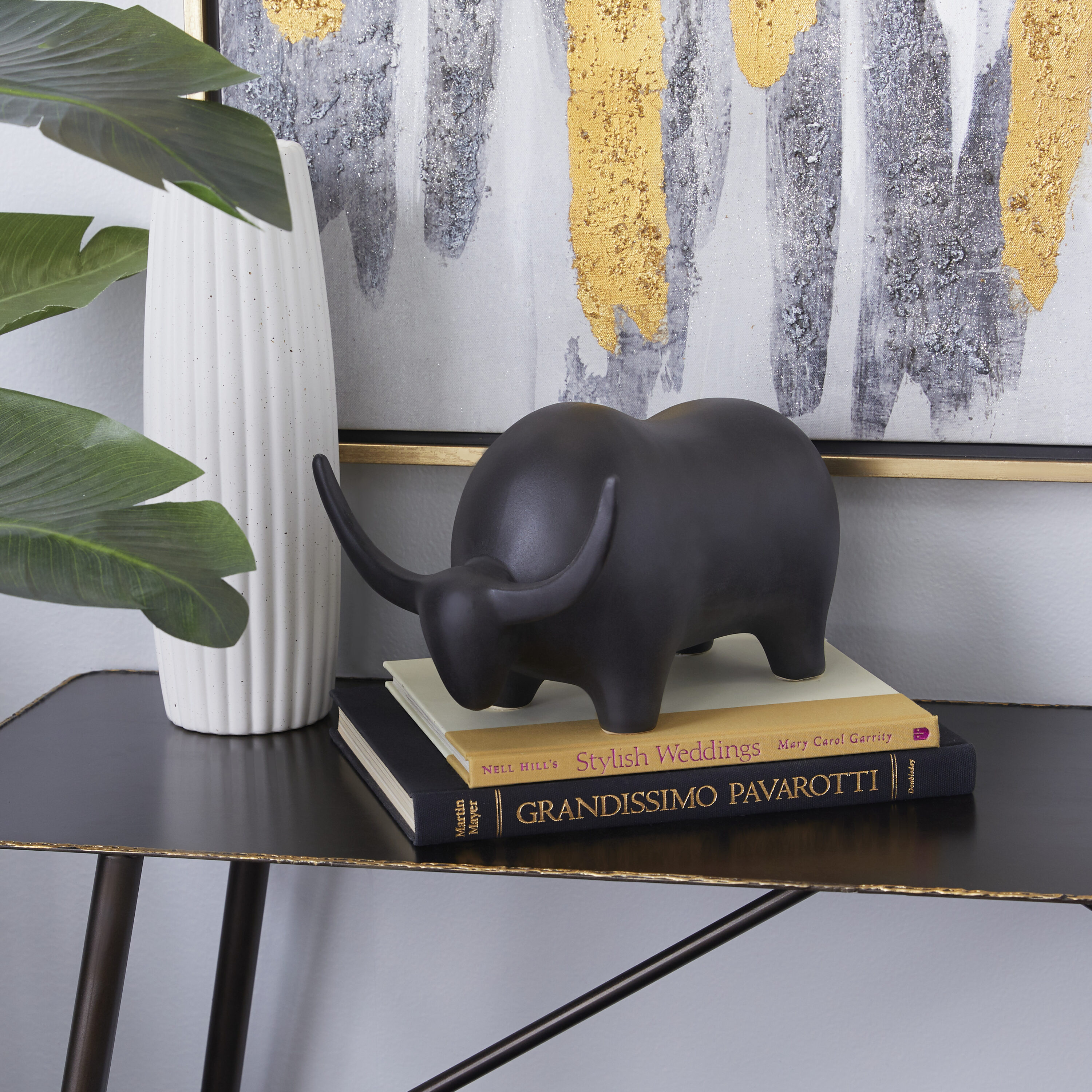 The Novogratz 70381 Black Ceramic Modern Sculpture