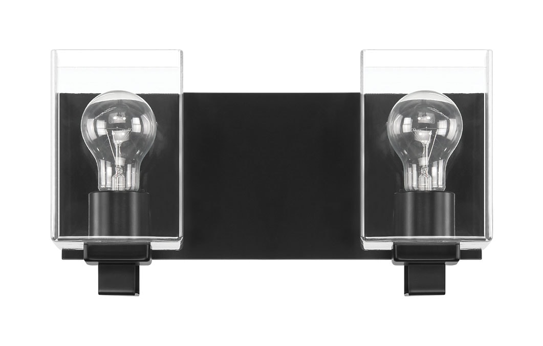 Craftmade 18514FB2 McClane 14-in 2 -Light Black Transitional Vanity light