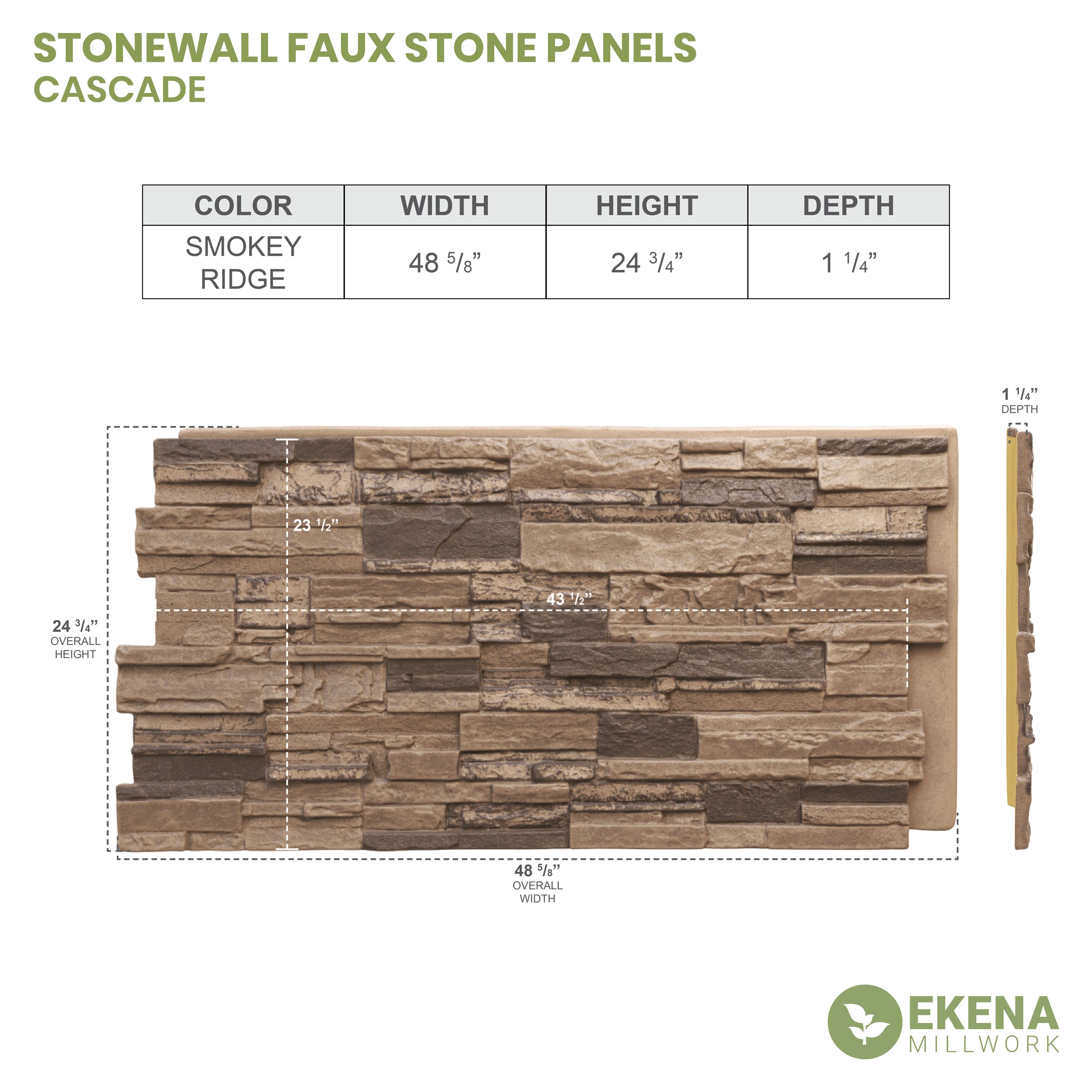 Ekena Millwork PNU24X48CASR Stone-Veneer - View #18