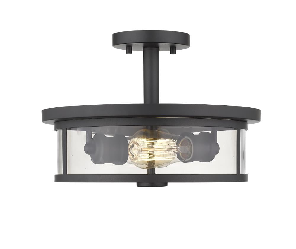 Z-Lite 462SF14-BRZ Savannah 1 -Light 13.75-in Matte Bronze Semi Flush Mount Light