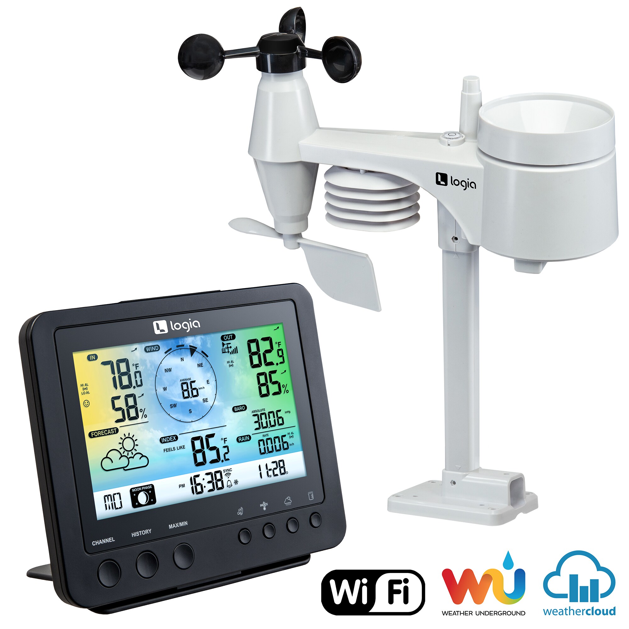 Logia 5-in-1 Wi-Fi Wireless Weather Station with Forecast Data and