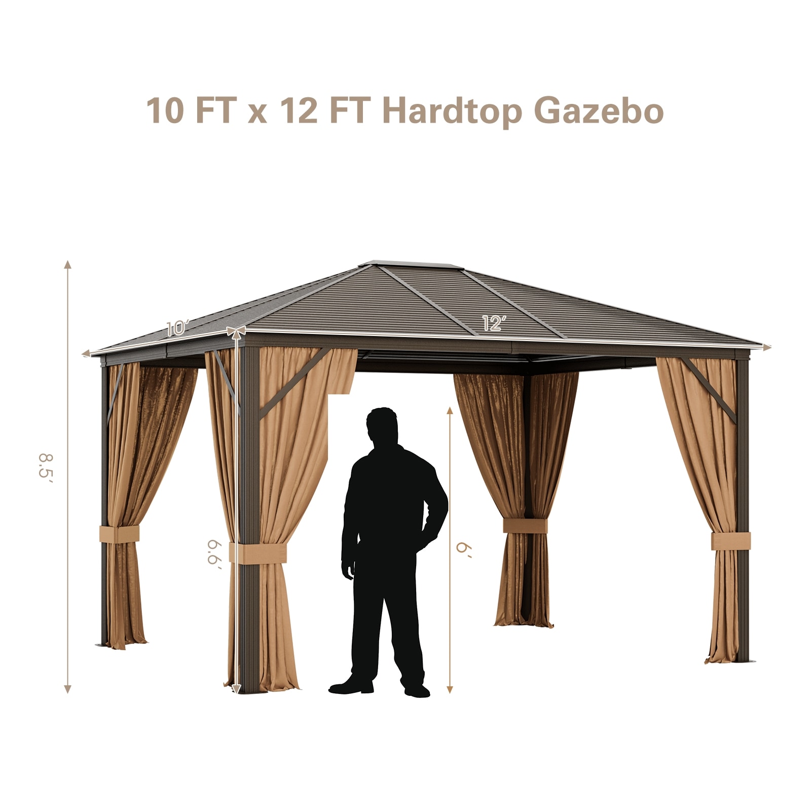 WELLFOR TDG10590GR+ Wood-Resin-Gazebos - View #2