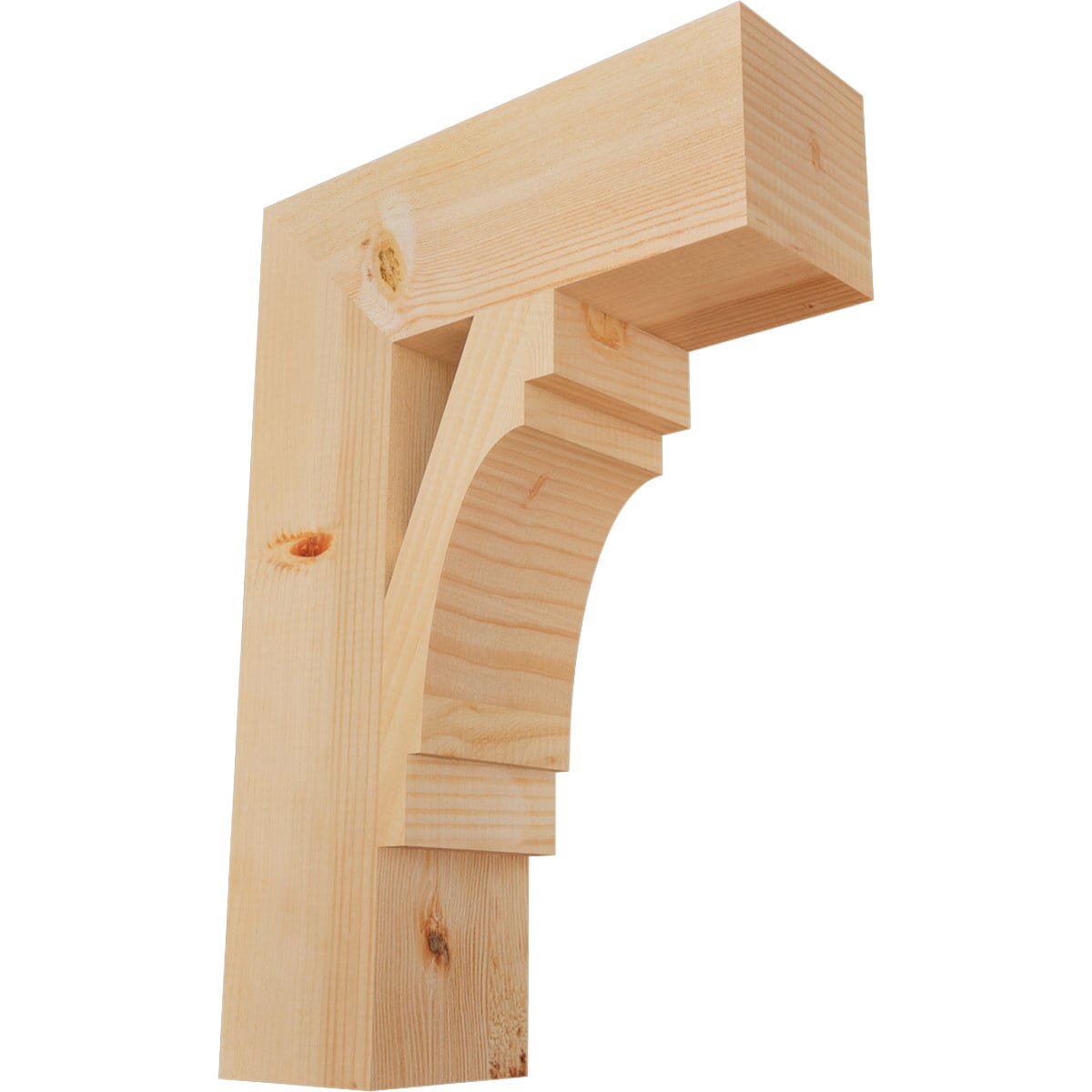 Ekena Millwork BKT06X18X26MRC05SDF Merced block smooth 5-1/2-in x 18-in x 26-in Douglas fir Brown Wood Standard bracket