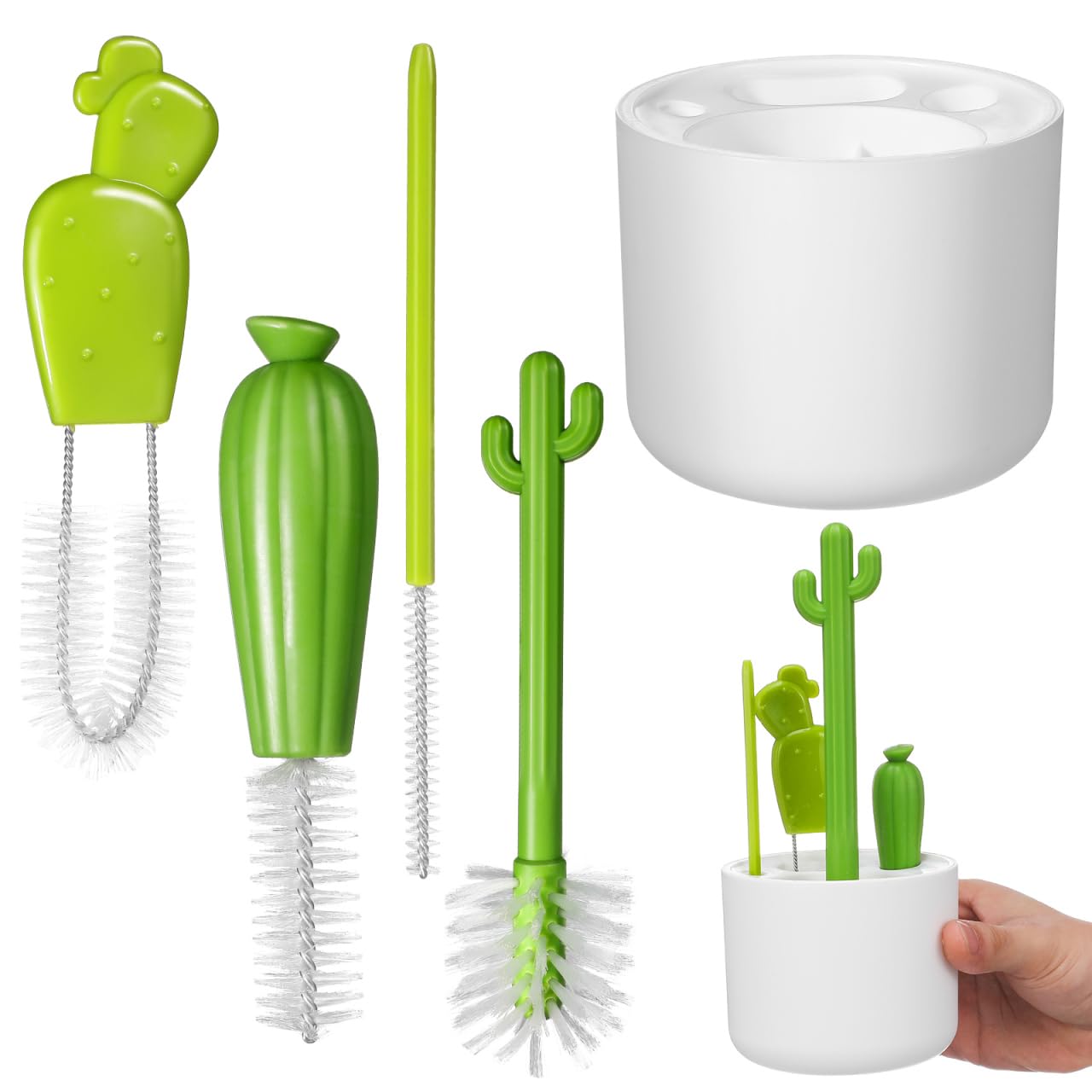 KIWDZFU  Multi Function Cleaning Brush Set for Bottles Cups Lid Gap with Lightweight Durable Nylon Bristles and Comfortable Handle for Kitchen and