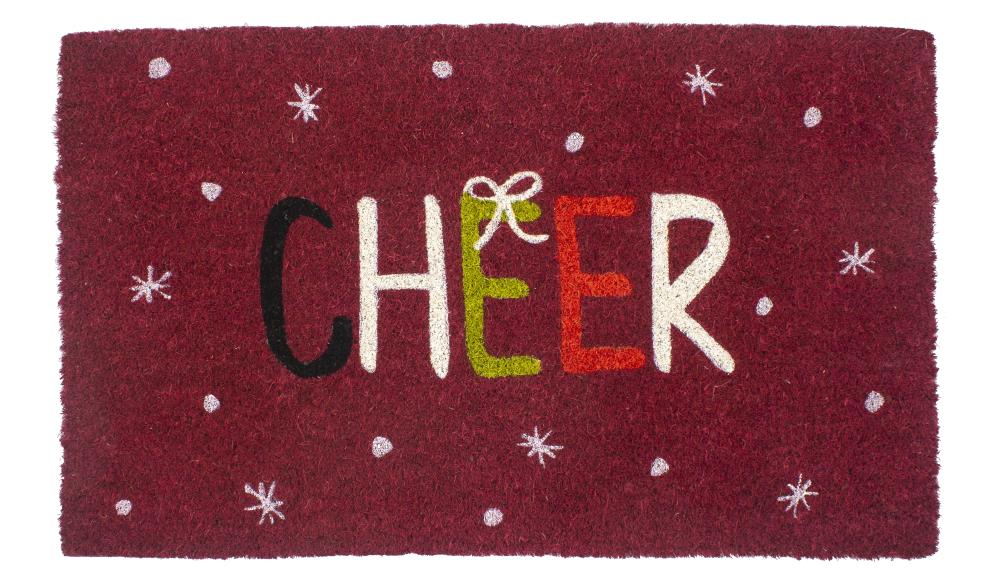 Entryways P2246 Red Rectangular Outdoor Decorative Winter Door Mat