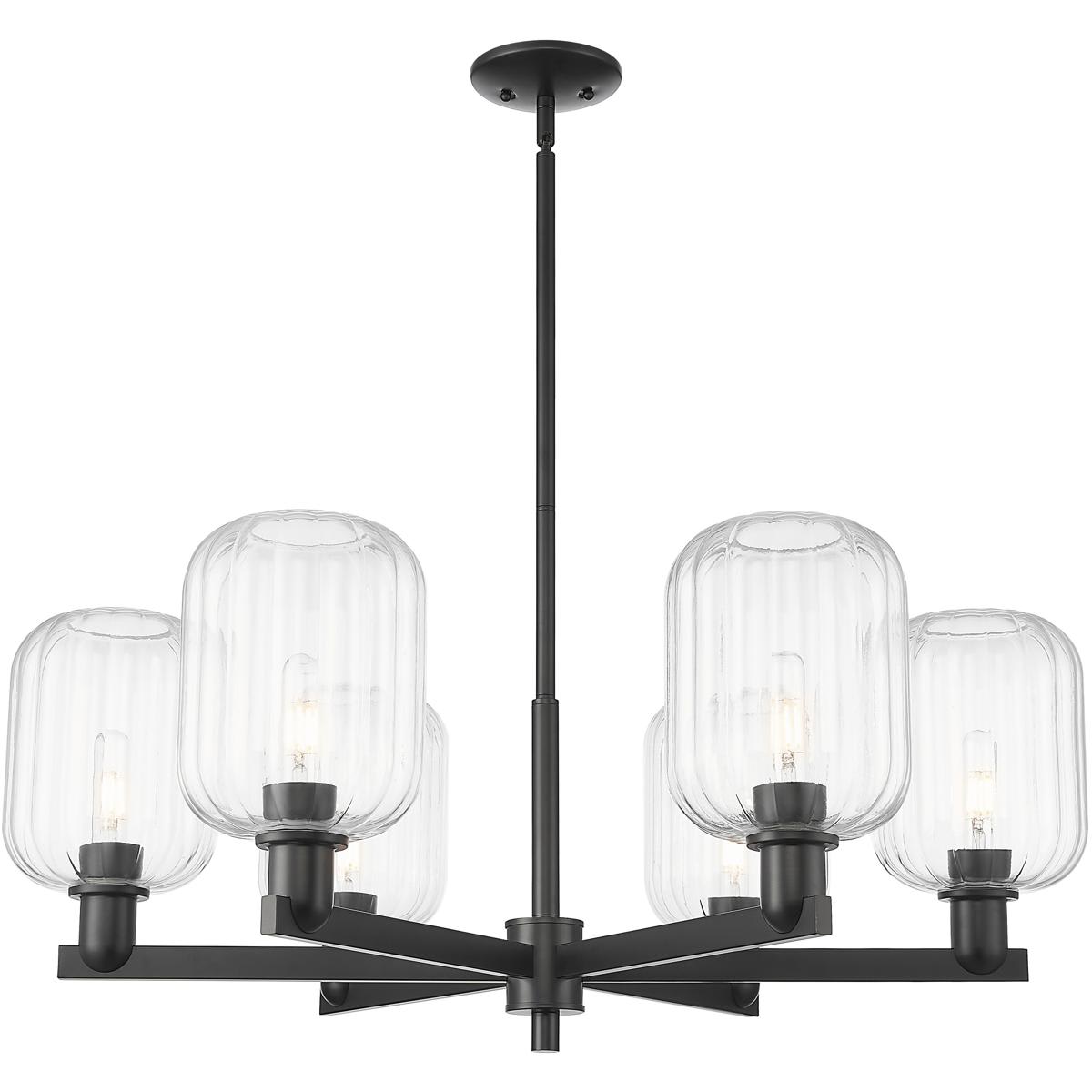 Innovations Lighting -  716-6CR-BK-G460-7CL Preston Chandelier Matte Black