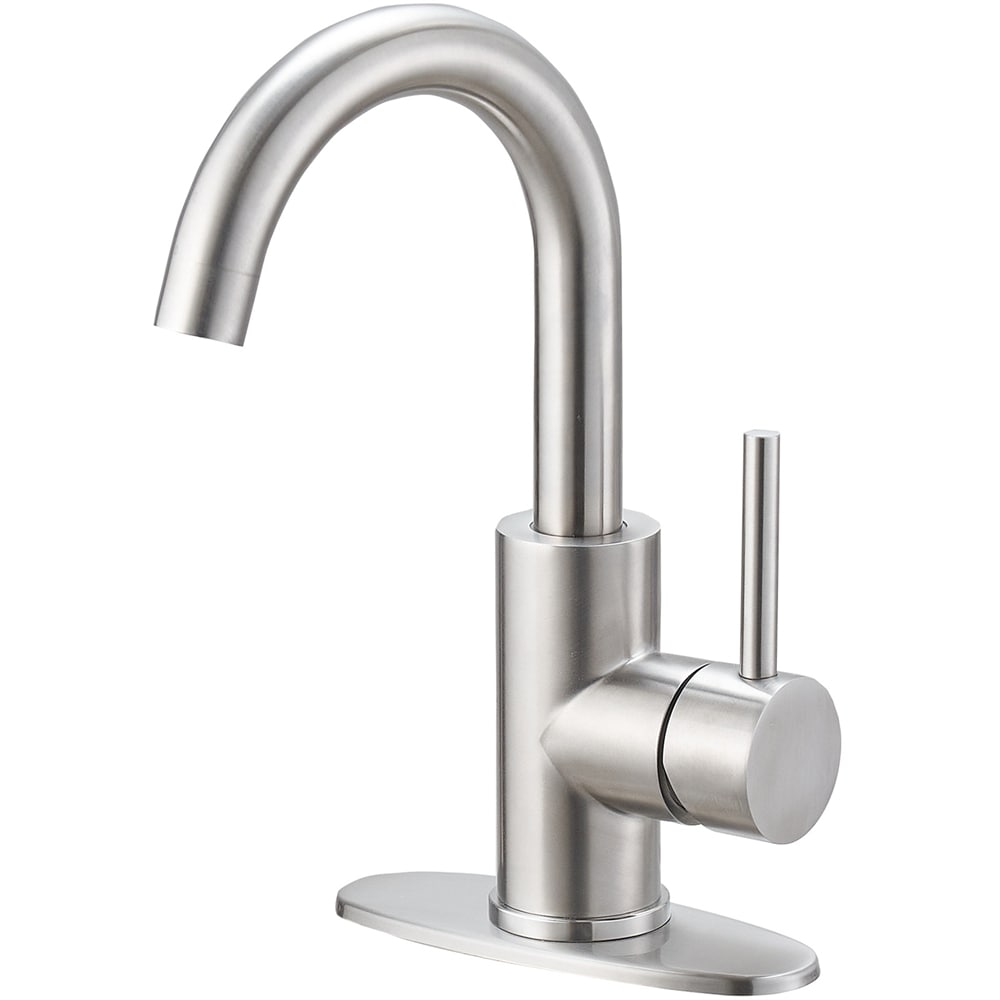 BWE B-96020-C Brushed Nickel Single Handle Deck-mount Kitchen Faucet ( Deck Plate Included )