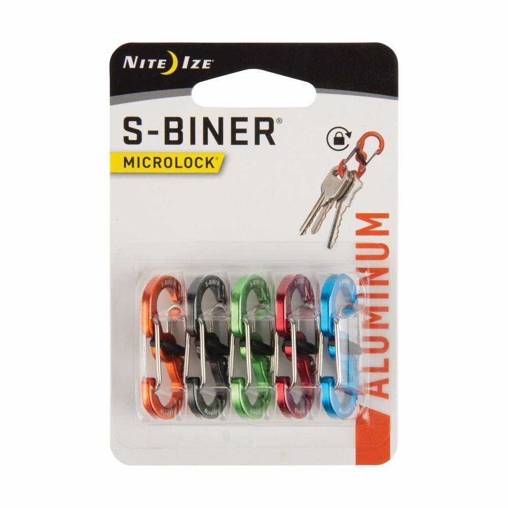 Nite Ize, S-Biner MicroLock, Aluminum, 5 Pack, Assorted