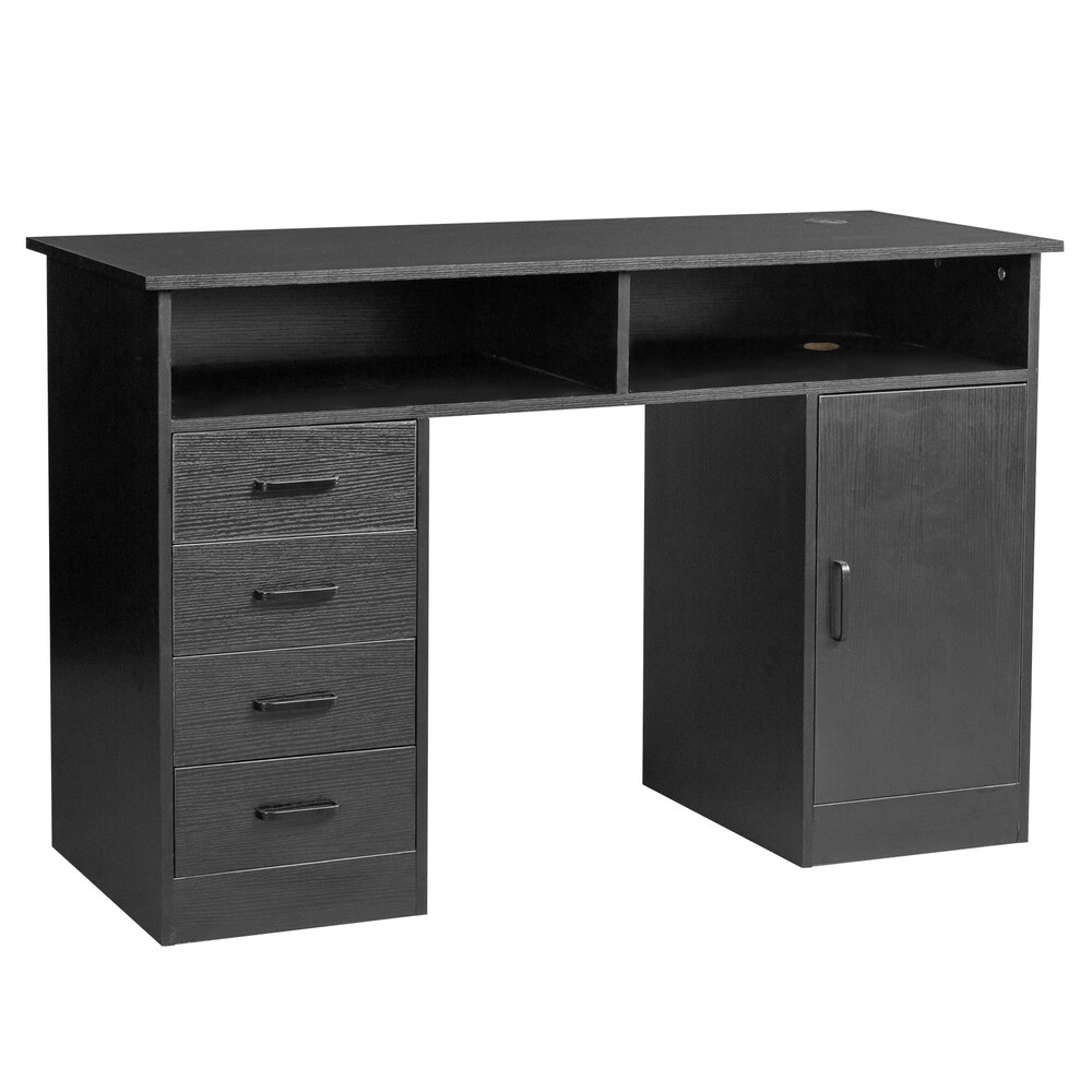 Winado 47.24-in Black Modern/Contemporary Pine Computer Desk in the ...