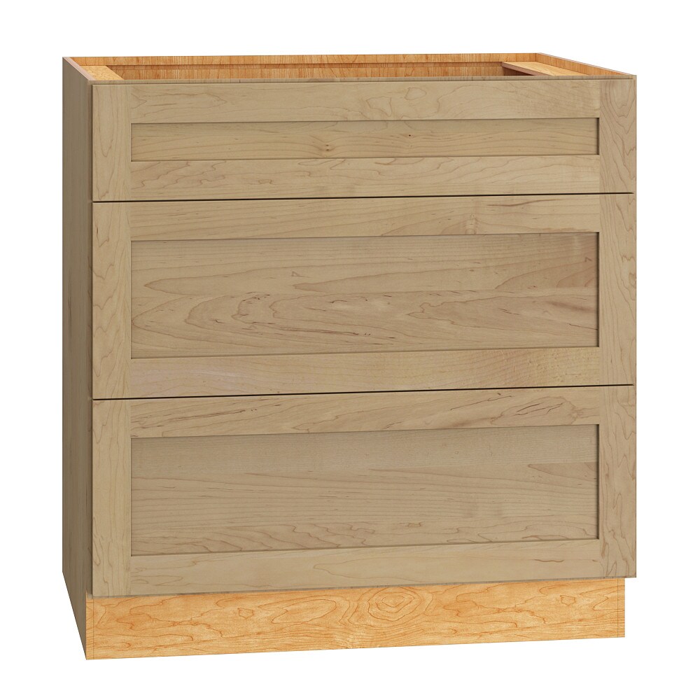 Diamond Express Jamestown 33-in W x 34.5-in H x 24-in D Coastline Brown 3 -Drawers Drawer Base Fully assembled Plywood Cabinet (Recessed Panel Shaker) #331 3DB33