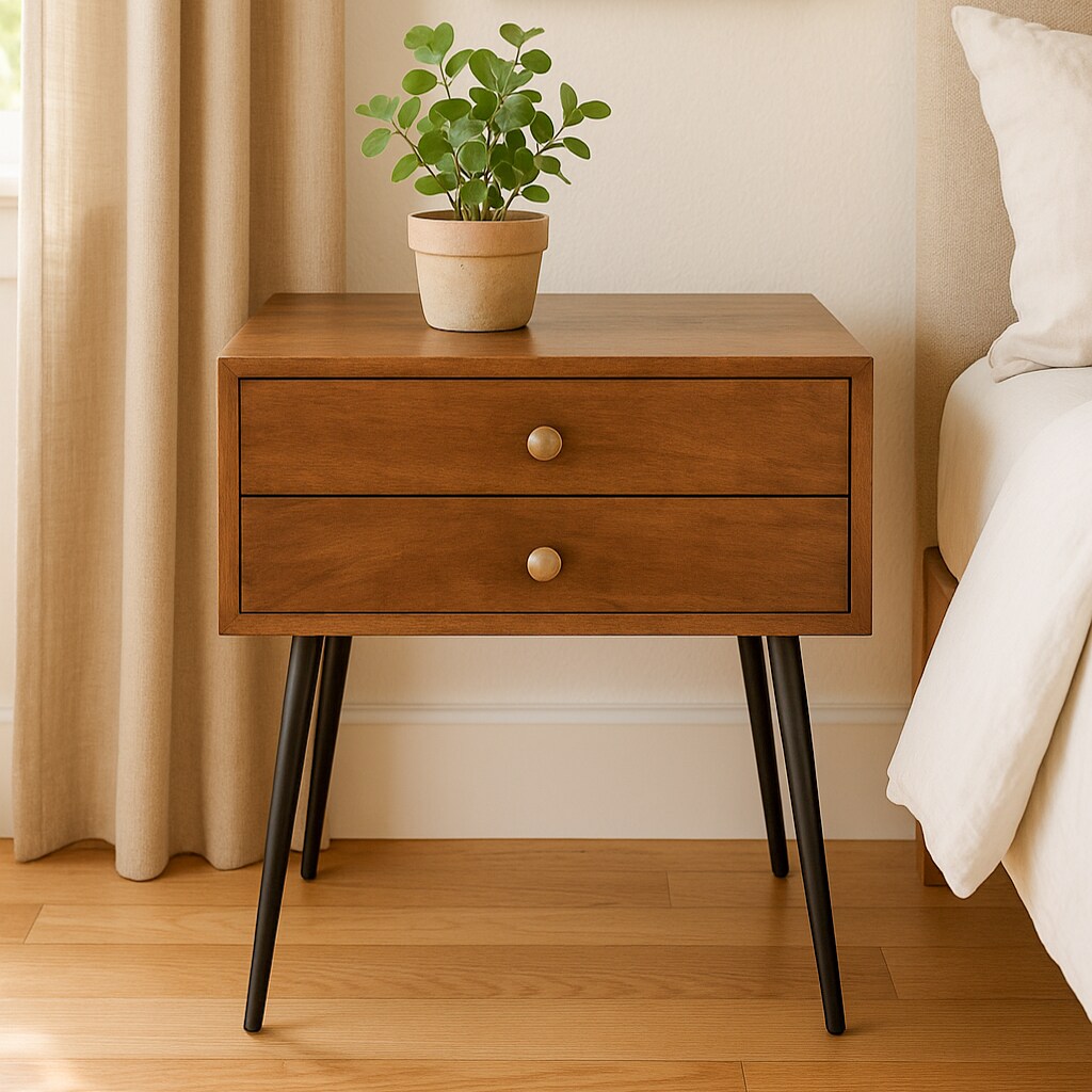 Fab Habitat 16-in W x 22-in H Walnut Wood Square Midcentury End Table