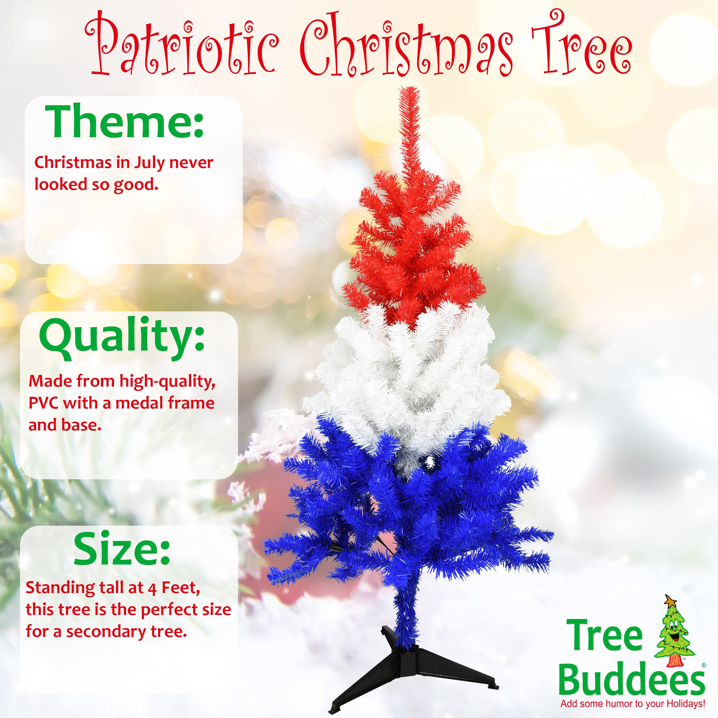 Tree Buddees RED WHT & BLU TREE Artificial-Christmas-Trees - View #2