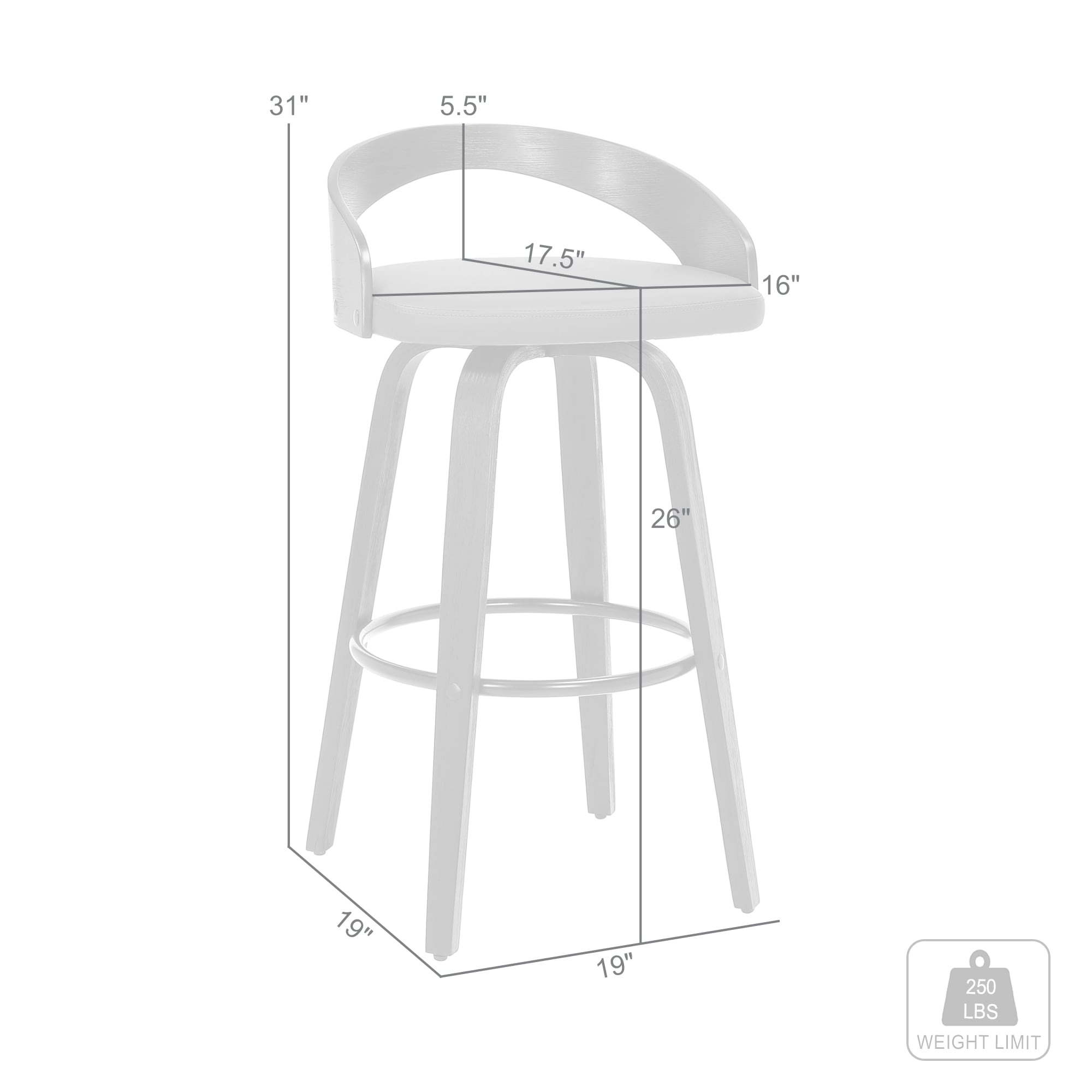 Armen Living LCSOBABRWA26 stools - View #6