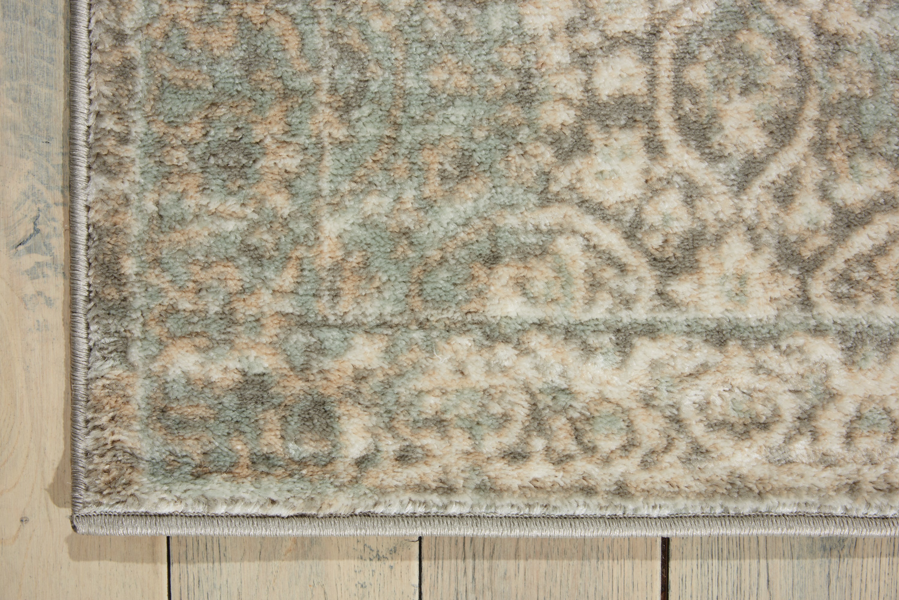 Serene Gray Floral Medallion 63'' Synthetic Area Rug