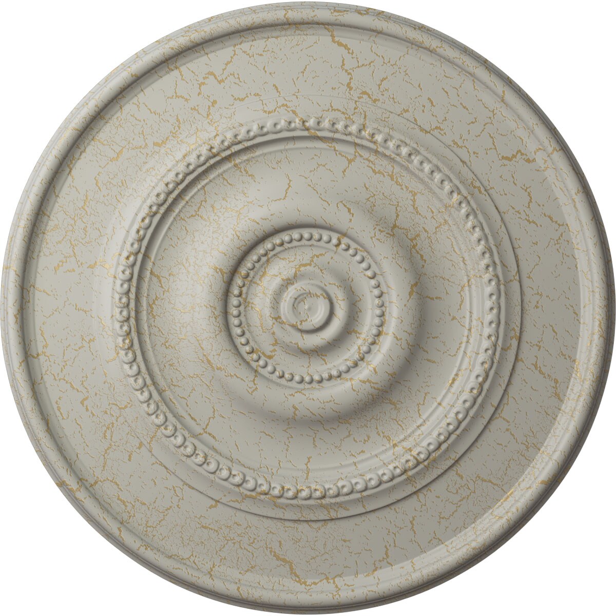 Ekena Millwork CM24REPCC Traditional Reece 24.375-in W x 24.375-in L Painted Pot Of Cream Crackle Polyurethane Whole Ceiling Medallion