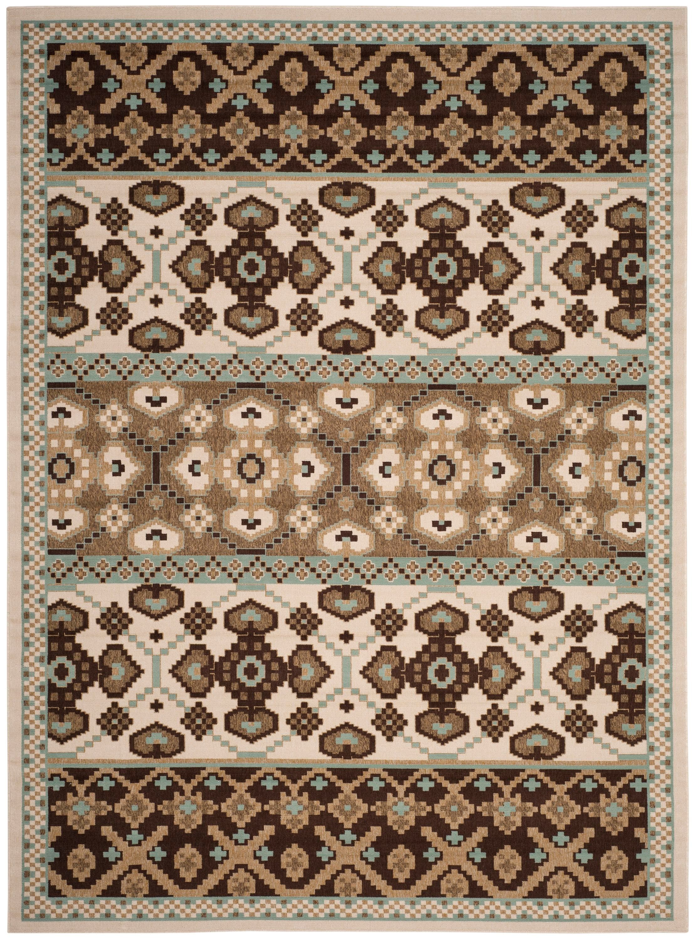 Safavieh VER093-0212-8 Veranda Numa 8 x 11 (ft) Loomed Synthetic Cream/Chocolate Rectangular Indoor/Outdoor Abstract Coastal Area rug