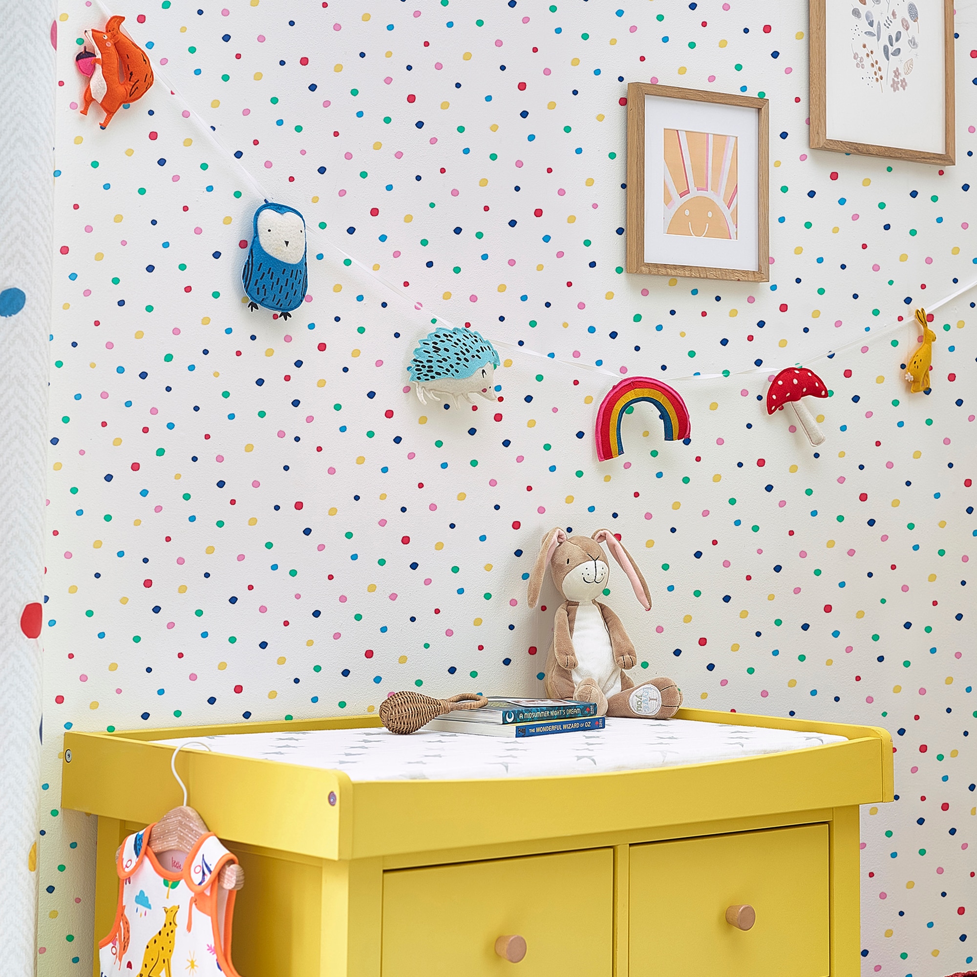 rainbow polka dots wallpaper