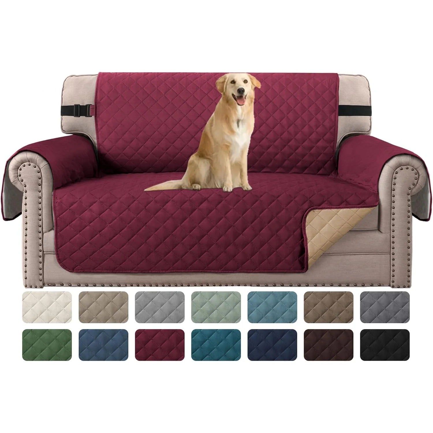 H.Versailtex SFD86132BURGUNDYTAN slipcovers - View #6