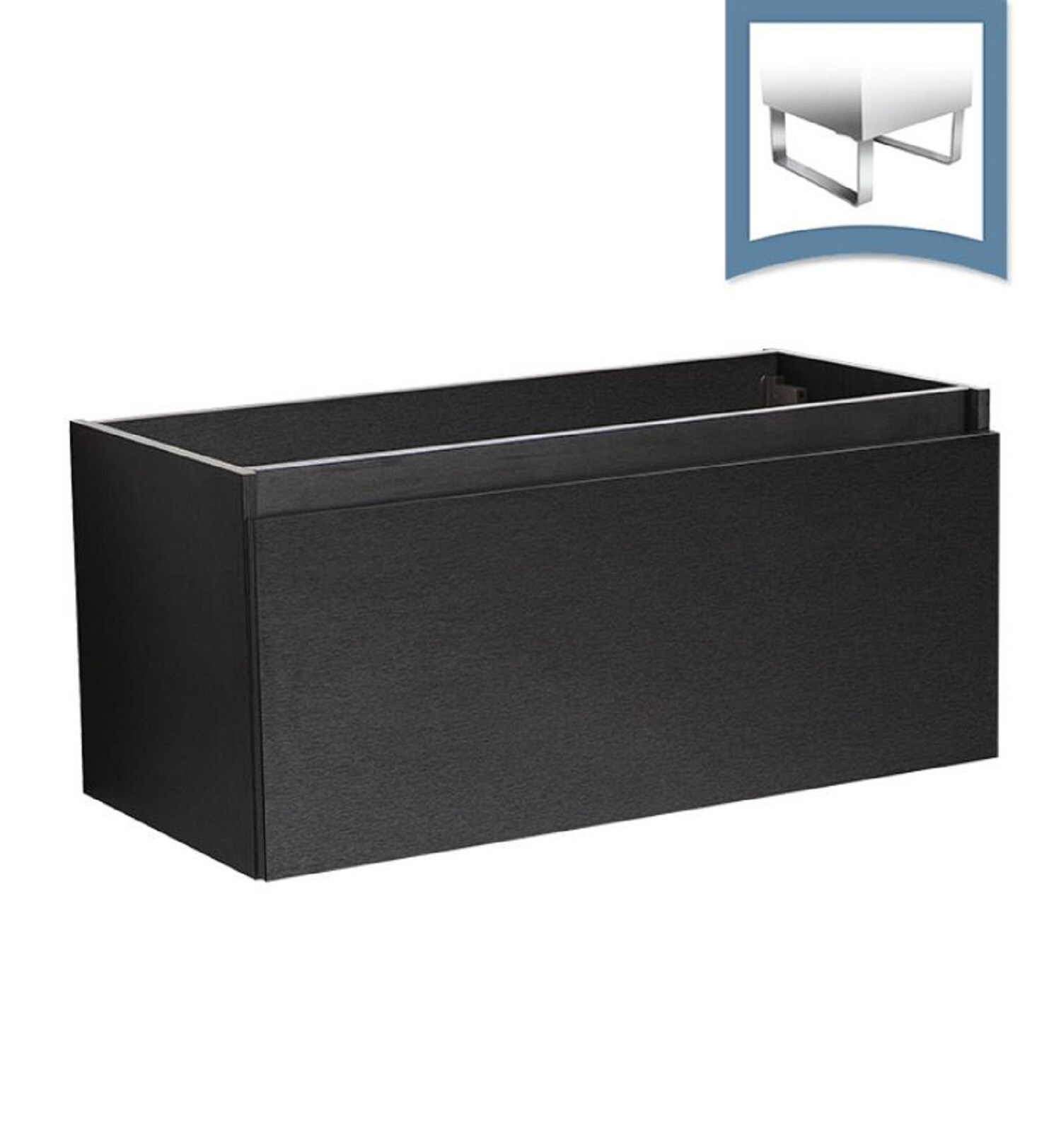 Mezzo 39" Black Engineered Wood Wall-Mount Bathroom Vanity