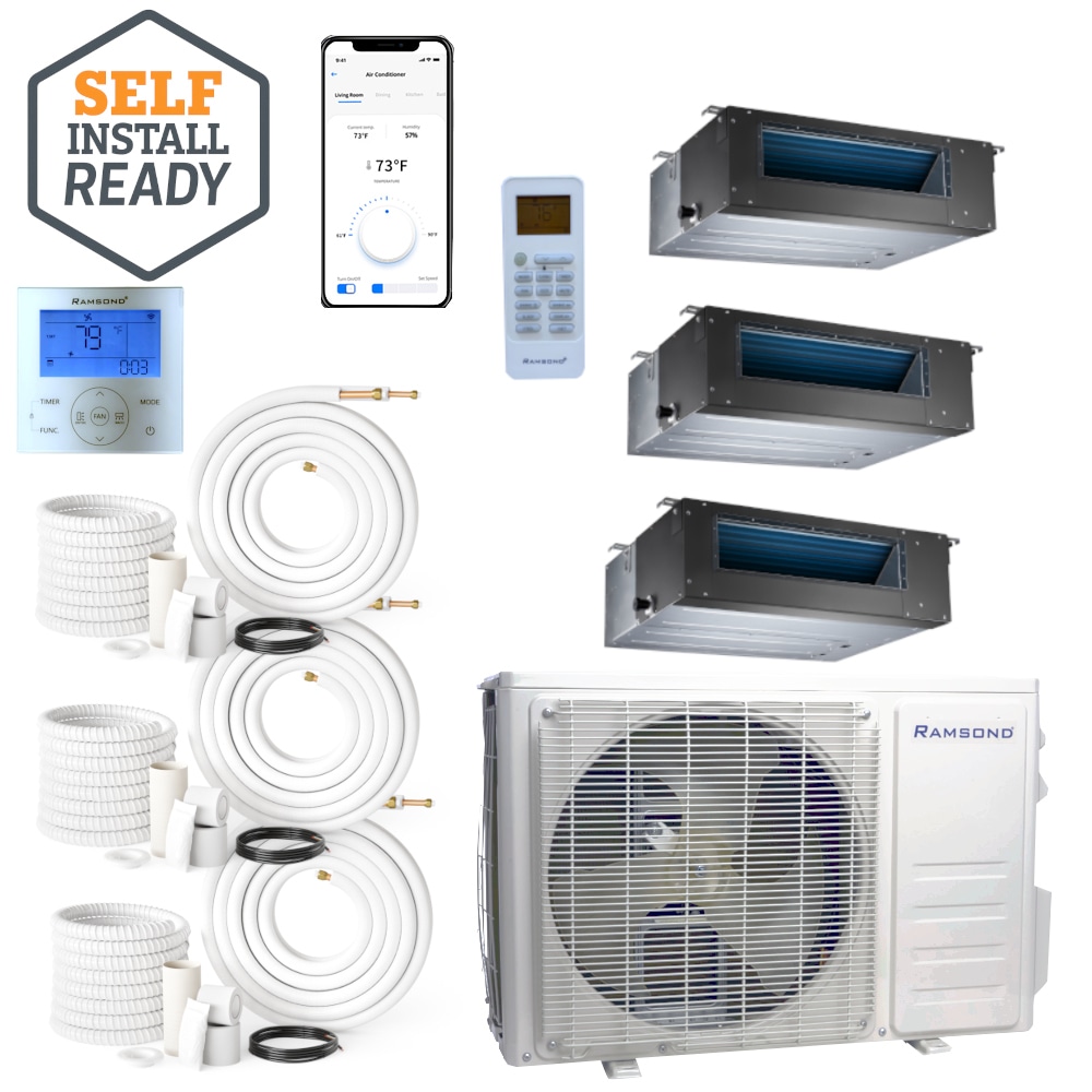 Ramsond 3 zone 28000-BTU Ductless Mini Split Heat Pump Included 230-Volt