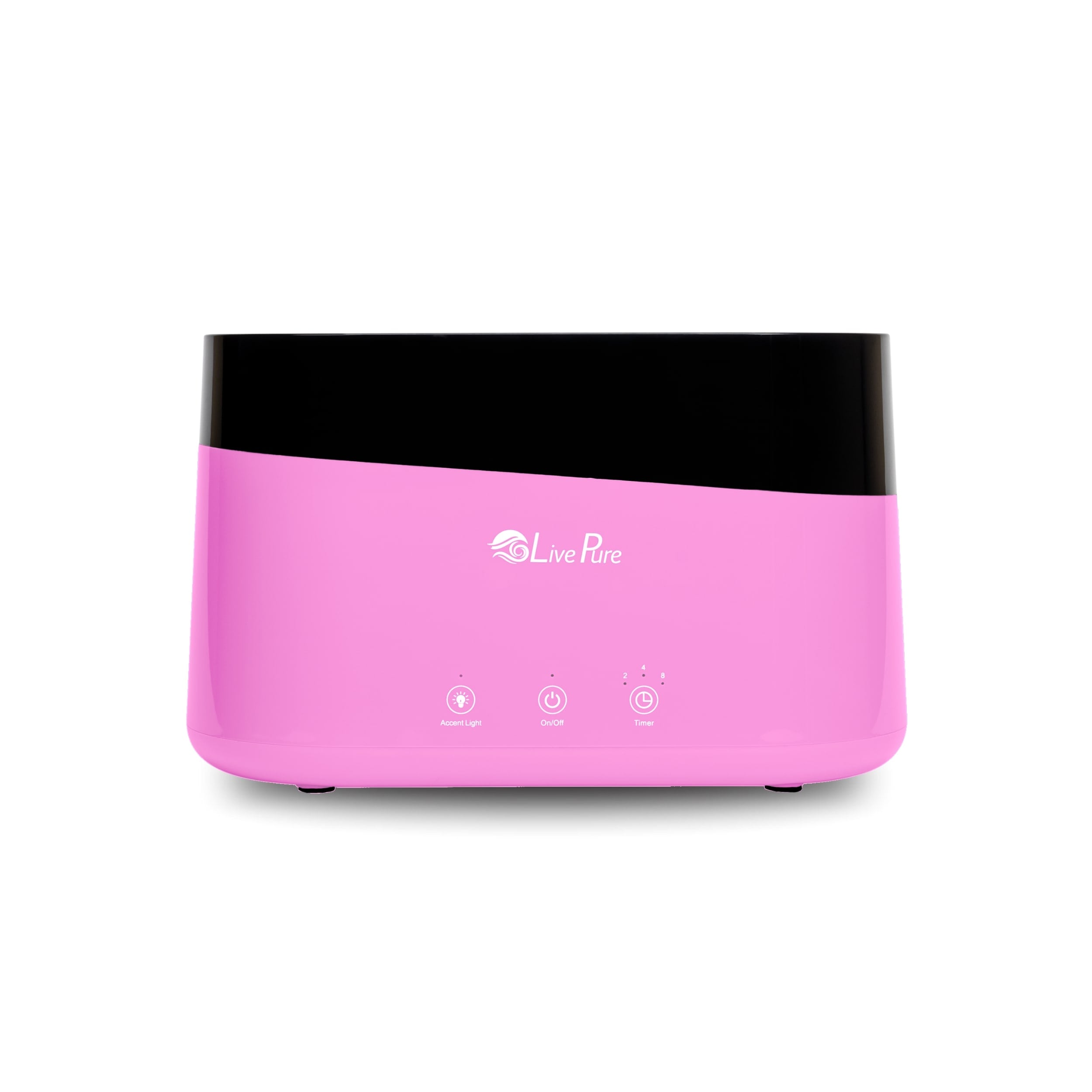 LivePure LP300HUM-RQU AquaFlame Ultrasonica Humidifier .19 Gal Capacity and Coverage up to 72 Sq. Ft. - Rose Quartz
