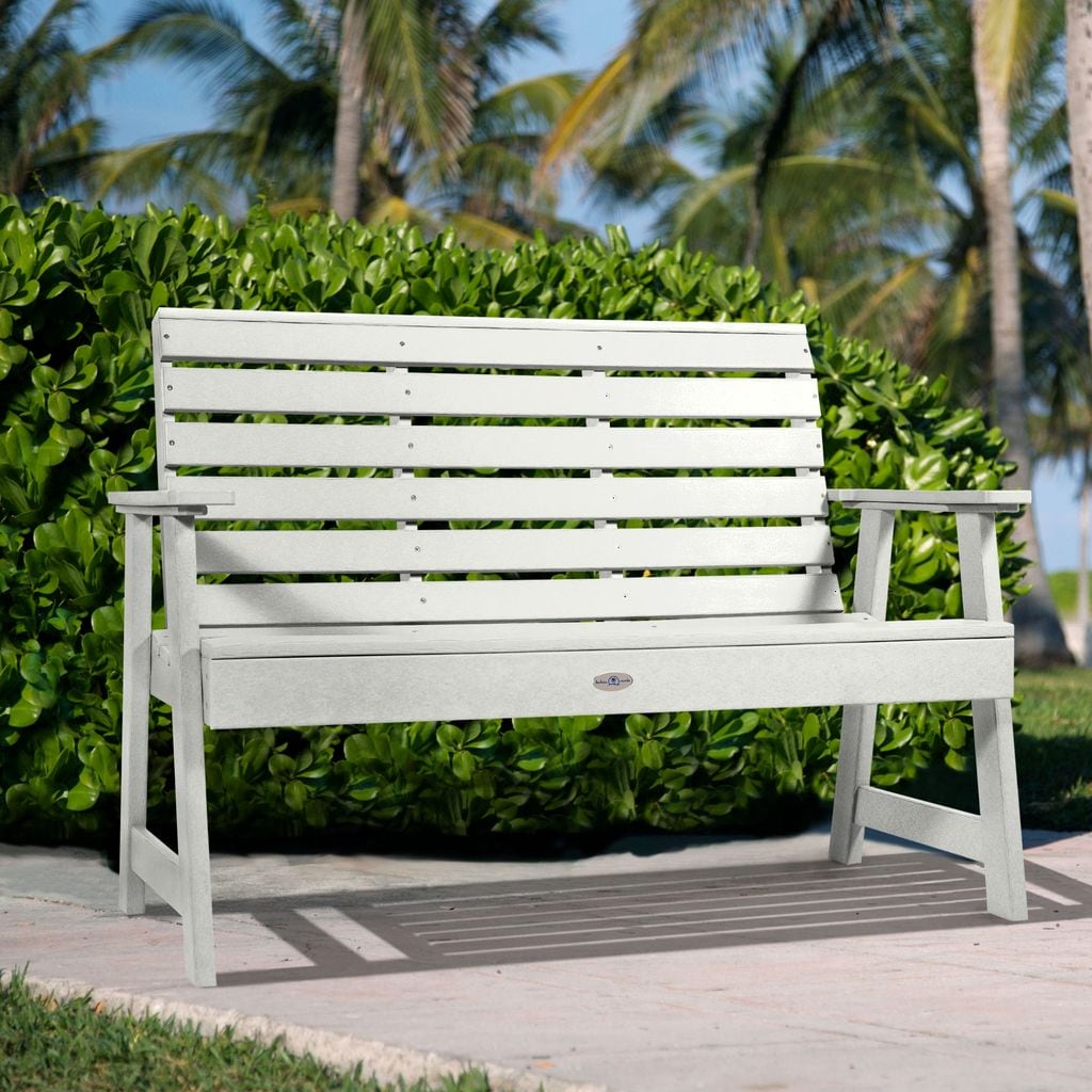 highwood BV-BENW4-CWH The Riverside 50.1-in W x 36-in H Coconut White Plastic Garden Bench