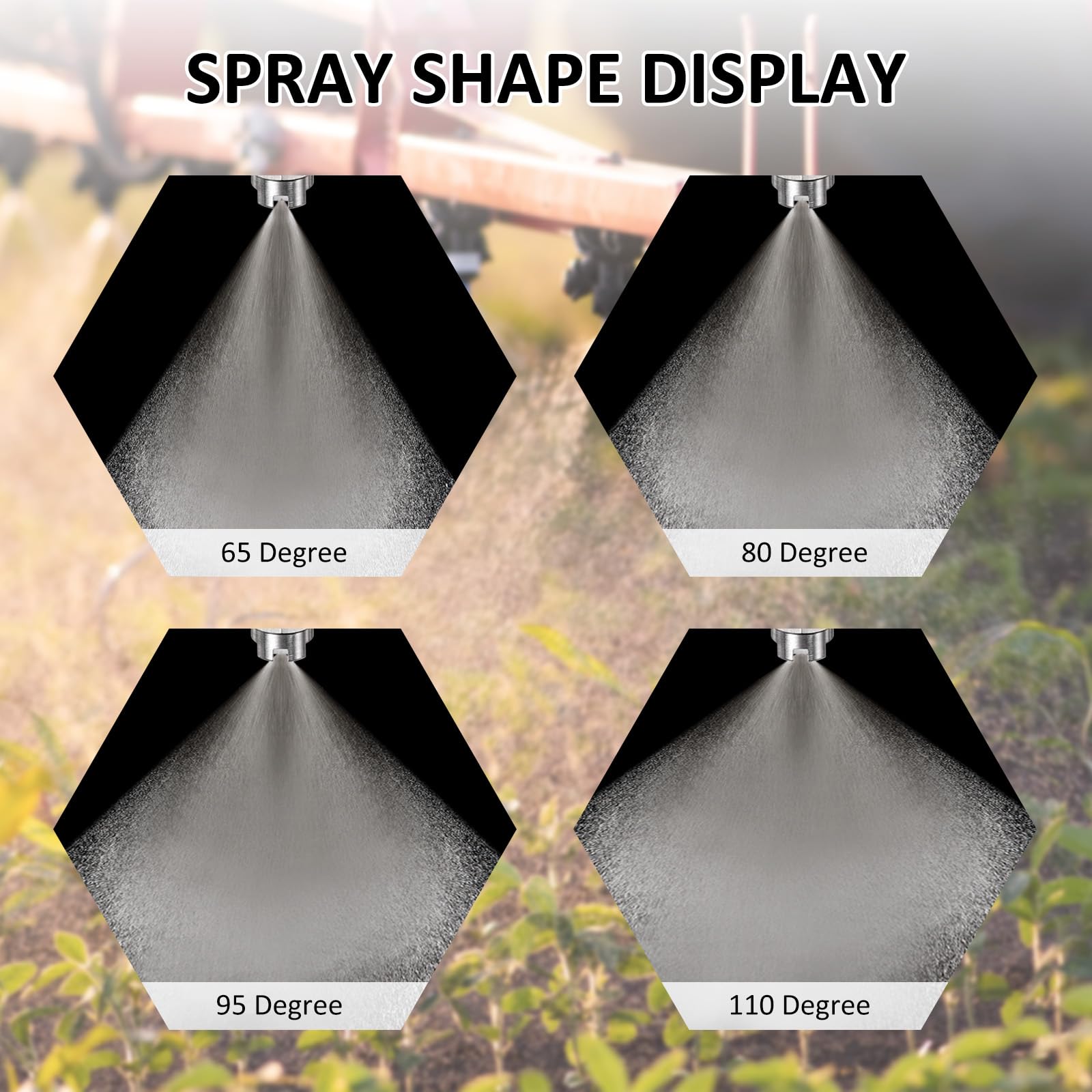UUDULY 8-Pack Flat Fan Spray Tip 65 Degree 1/8BSPT Male Stainless Steel ...