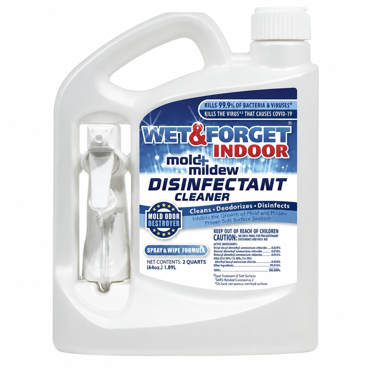 LAIFUCAM  Wet and Forget Indoor Mold and Mildew All Purpose Cleaner Kills 99 Point 9 Percent of Bacteria and Viruses Ready to Use 64 Fluid Ounces