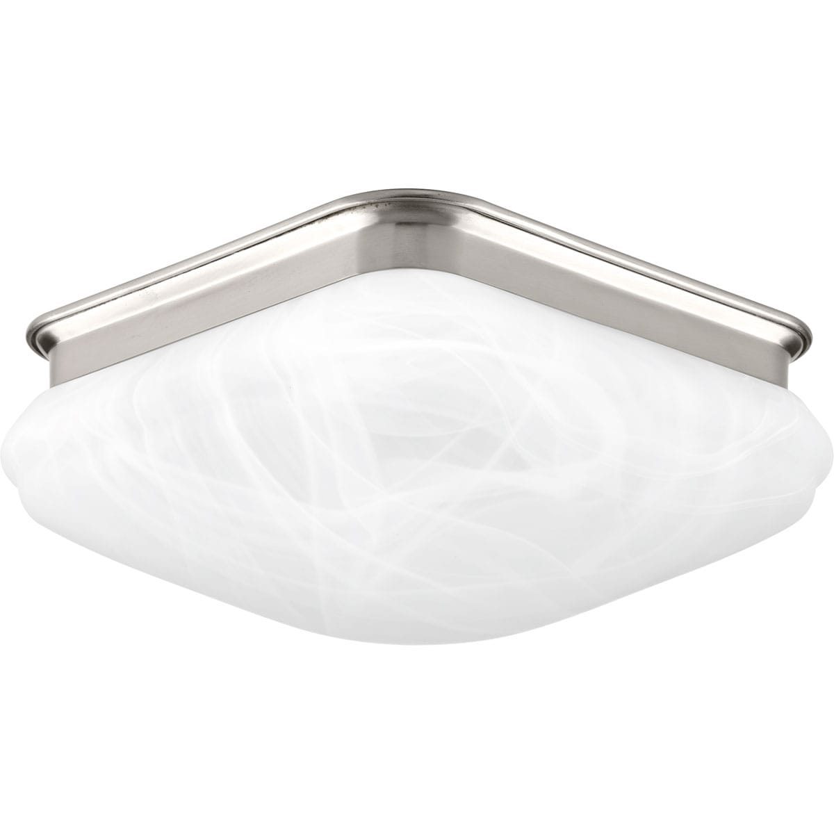 Progress Lighting P350019-009-30 LED Square Glass FM 1-Light Brushed Nickel LED Flush Mount Light ENERGY STAR