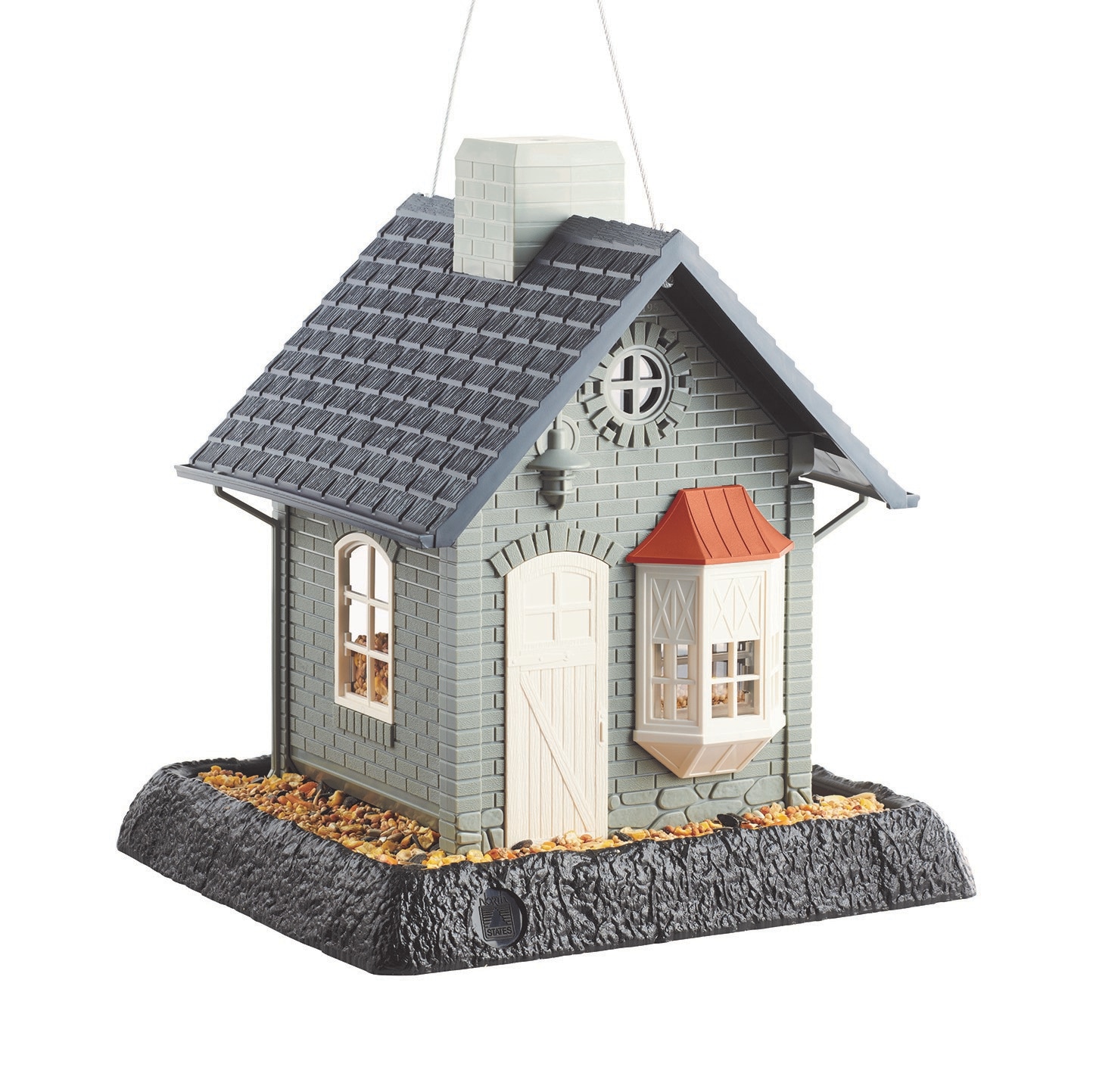 North States 9282M Plastic Hanging/Post-mount Squirrel-Resistant Hopper Bird feeder - 5-lbs