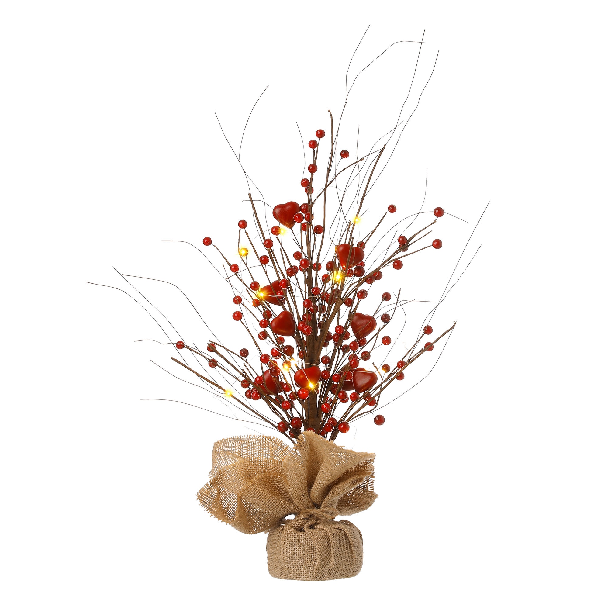 Glitzhome 18 in. H St Patrick's Shamrock and Berry Table Tree