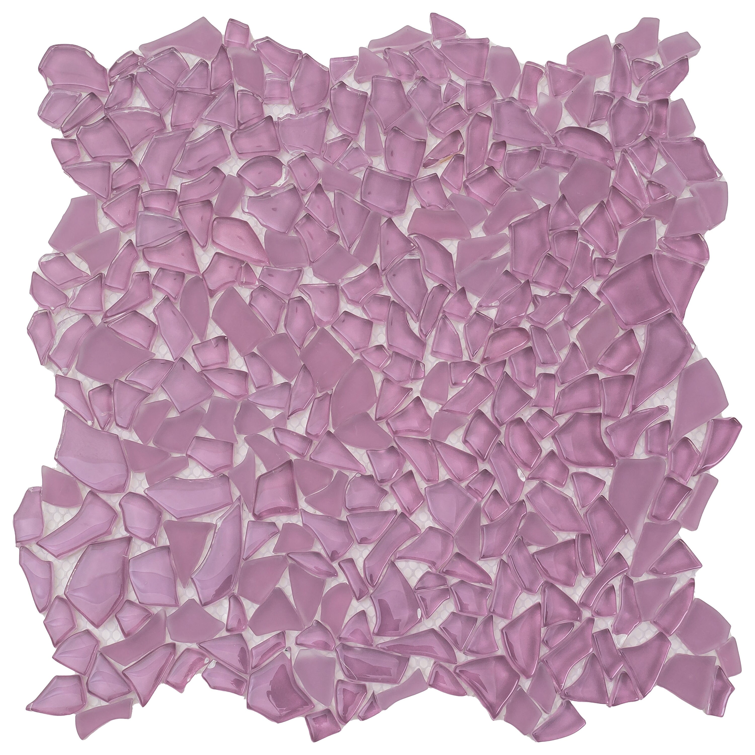 Apollo Tile APLGEM883A Bijou Pink 12-in x 12-in Honed Glass Patterned Mosaic Floor and Wall Tile ( 4.36-sq ft Carton )