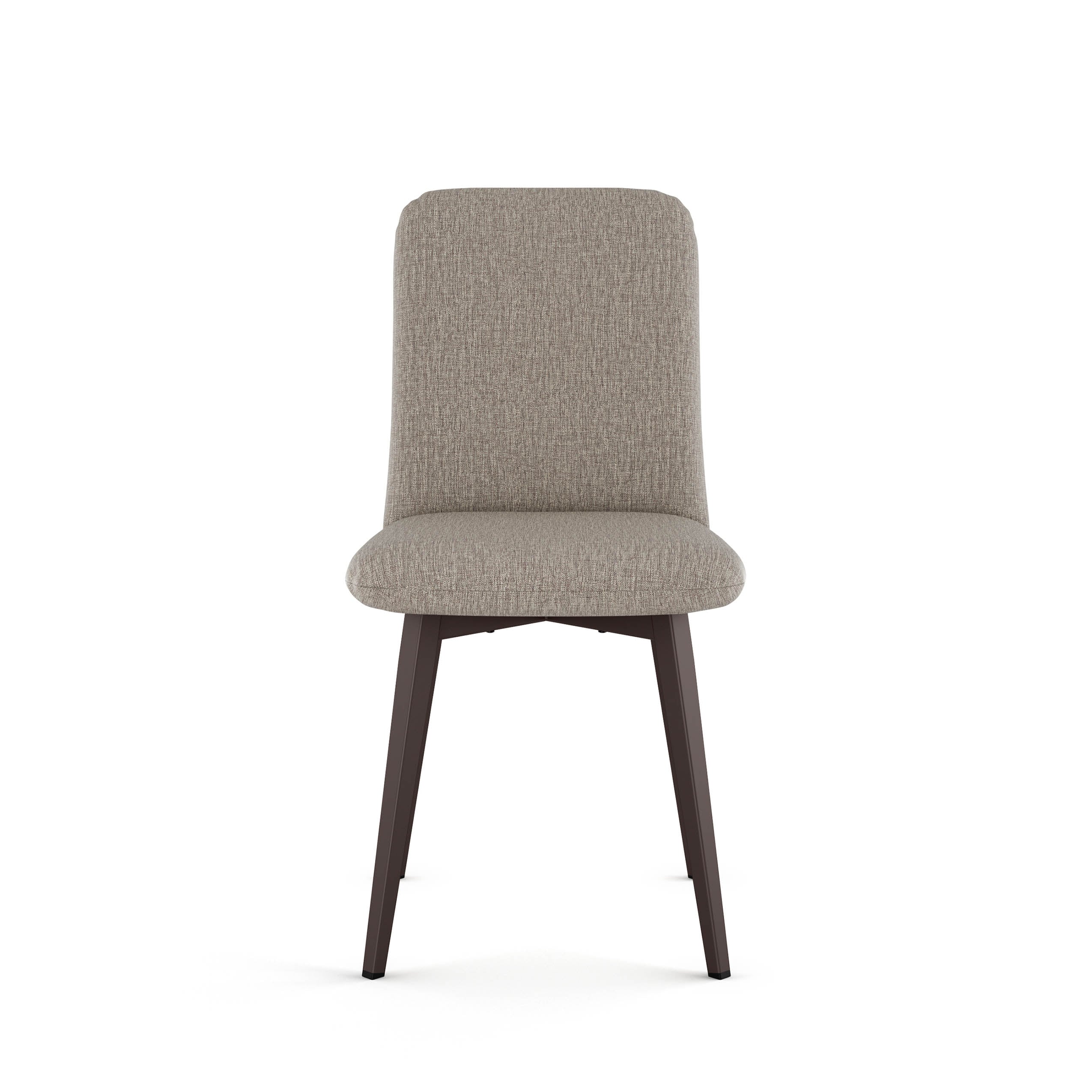 Beige and Brown Upholstered Metal Side Chair