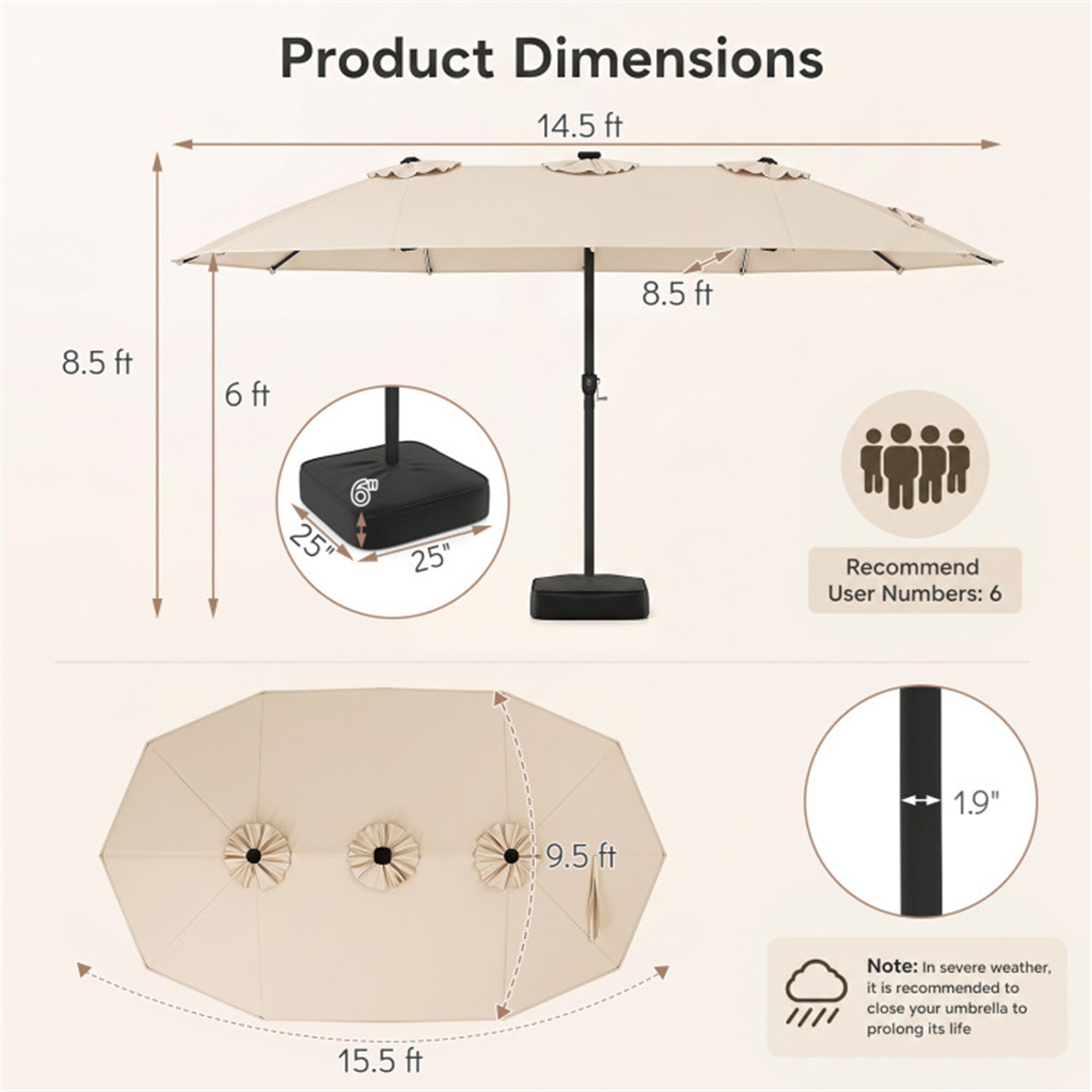 BABOOM BOM-0658WH-CO Umbrellas-2 - View #5