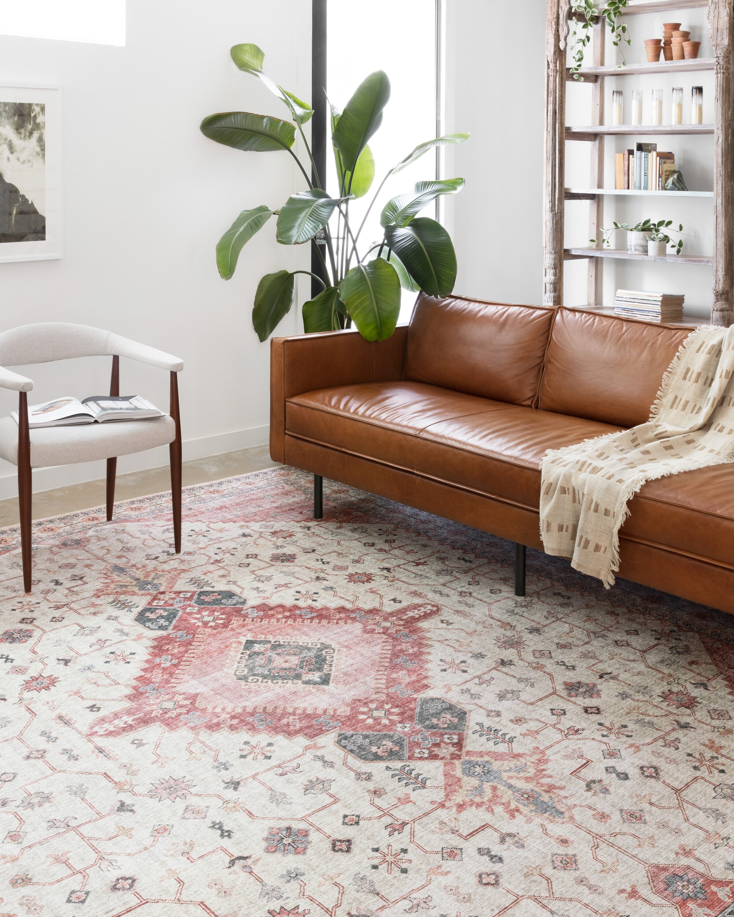 Loloi II Skye X Ivory Berry Indoor Distressed/Overdyed Oriental Area  Rug in the Rugs department at