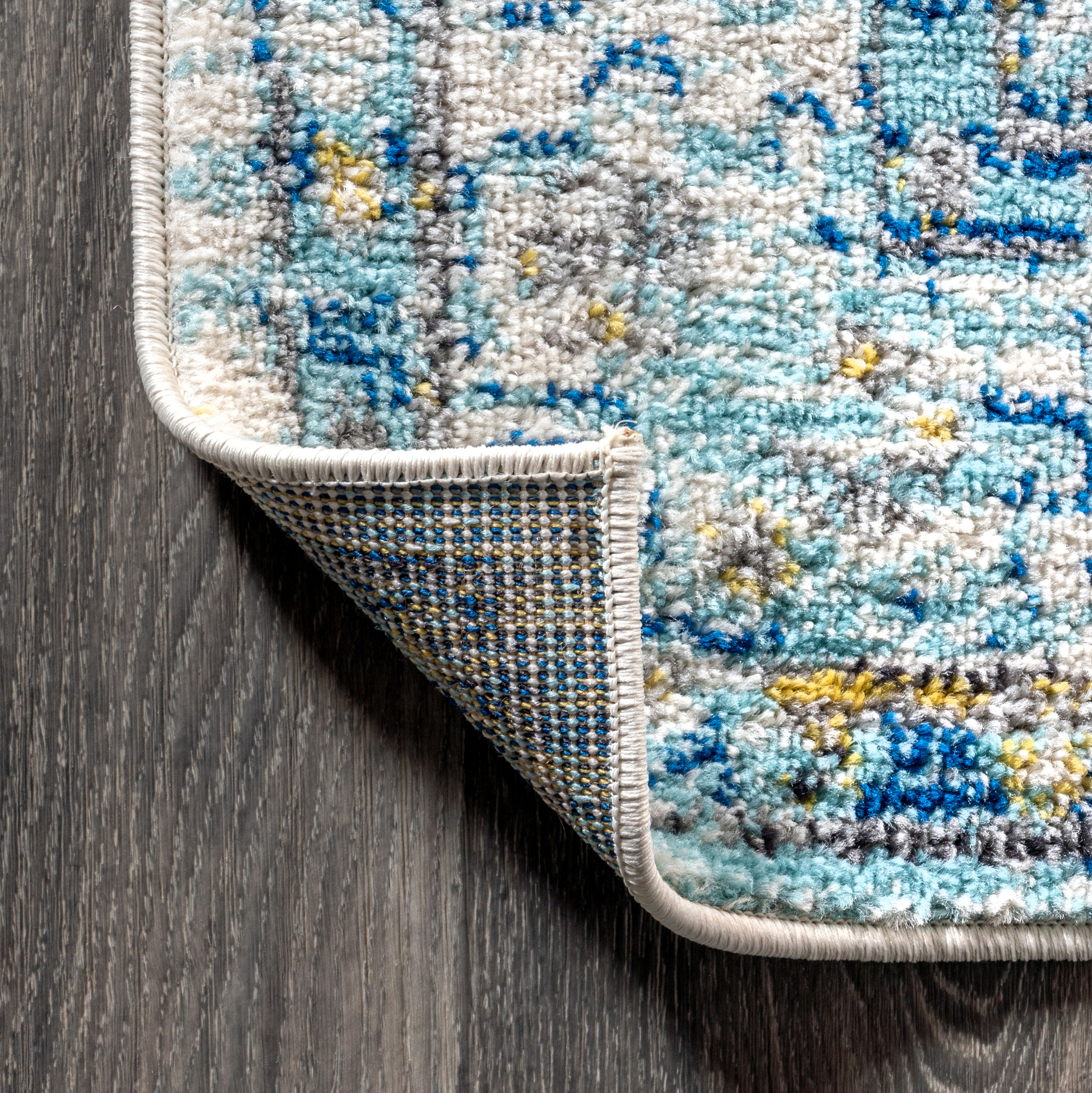 Modern Vintage Medallion Blue Synthetic 4' x 6' Area Rug