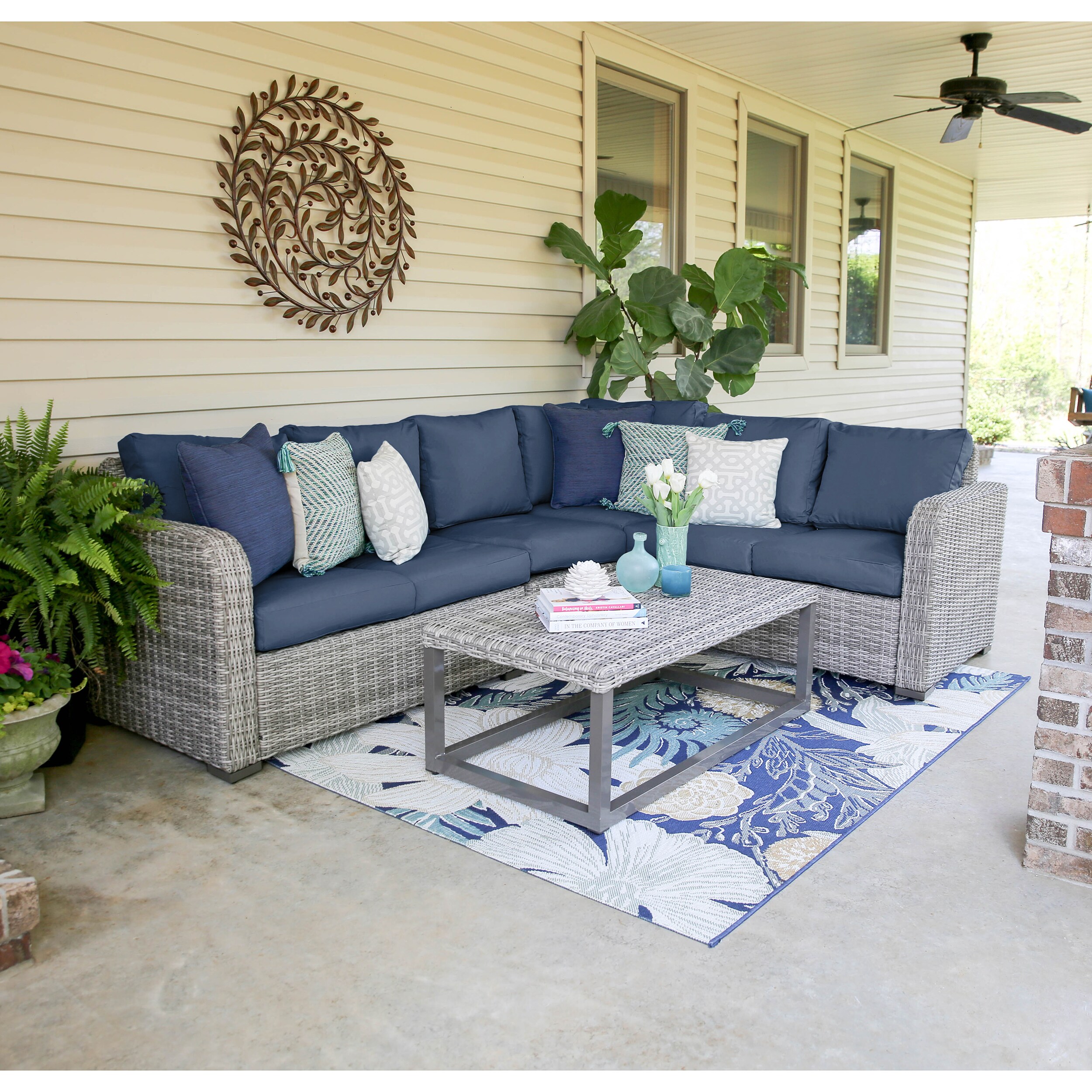 outdoor sectional navy blue