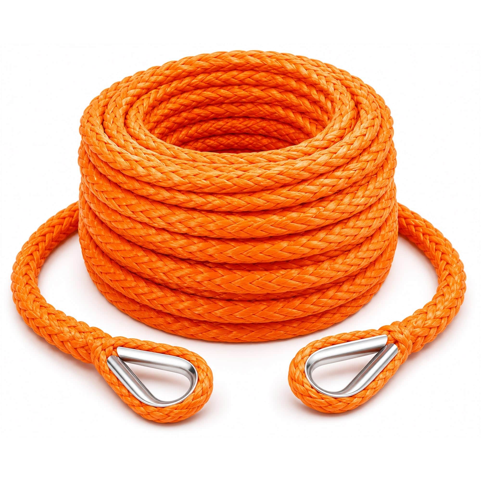 Aoibox  3 8 Inch x 92 Feet Synthetic Winch Rope Extension 26 500 Lbs For Off Road Vehicle ATV Utv SUV Orange
