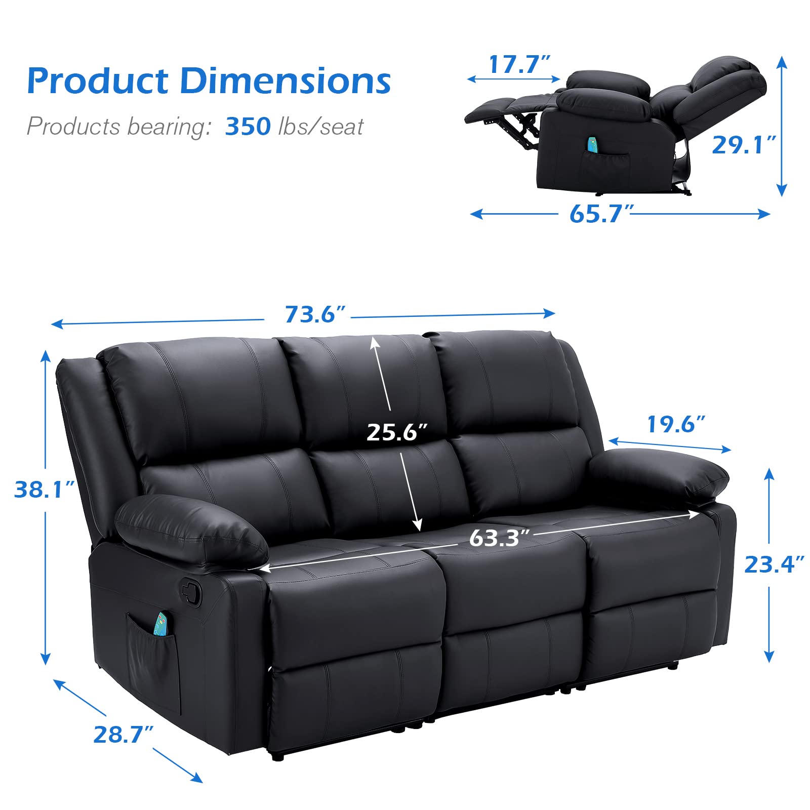 AECOJOY 13050BK-LS01 Sofas-Loveseats - View #2