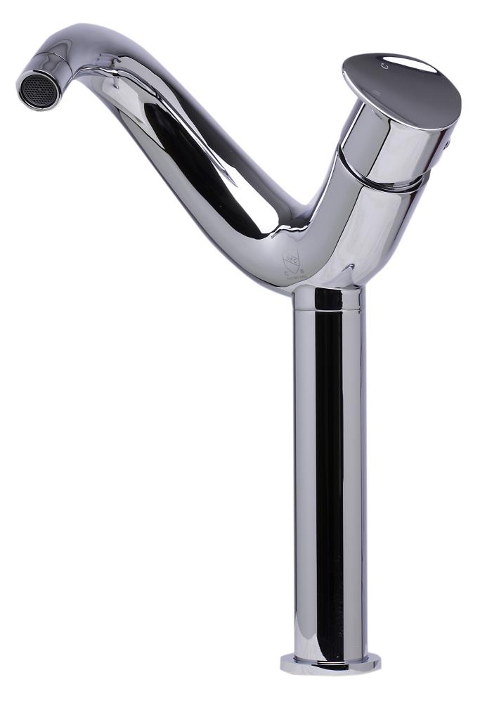 Polished Chrome Tall Single-Handle Bathroom Faucet