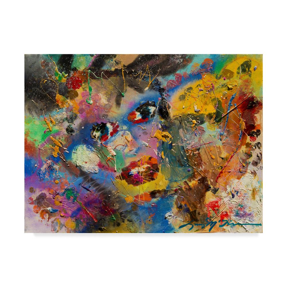 Trademark Fine Art ALI42766-C2432GG Framed 24-in H x 32-in W Abstract Print on Canvas