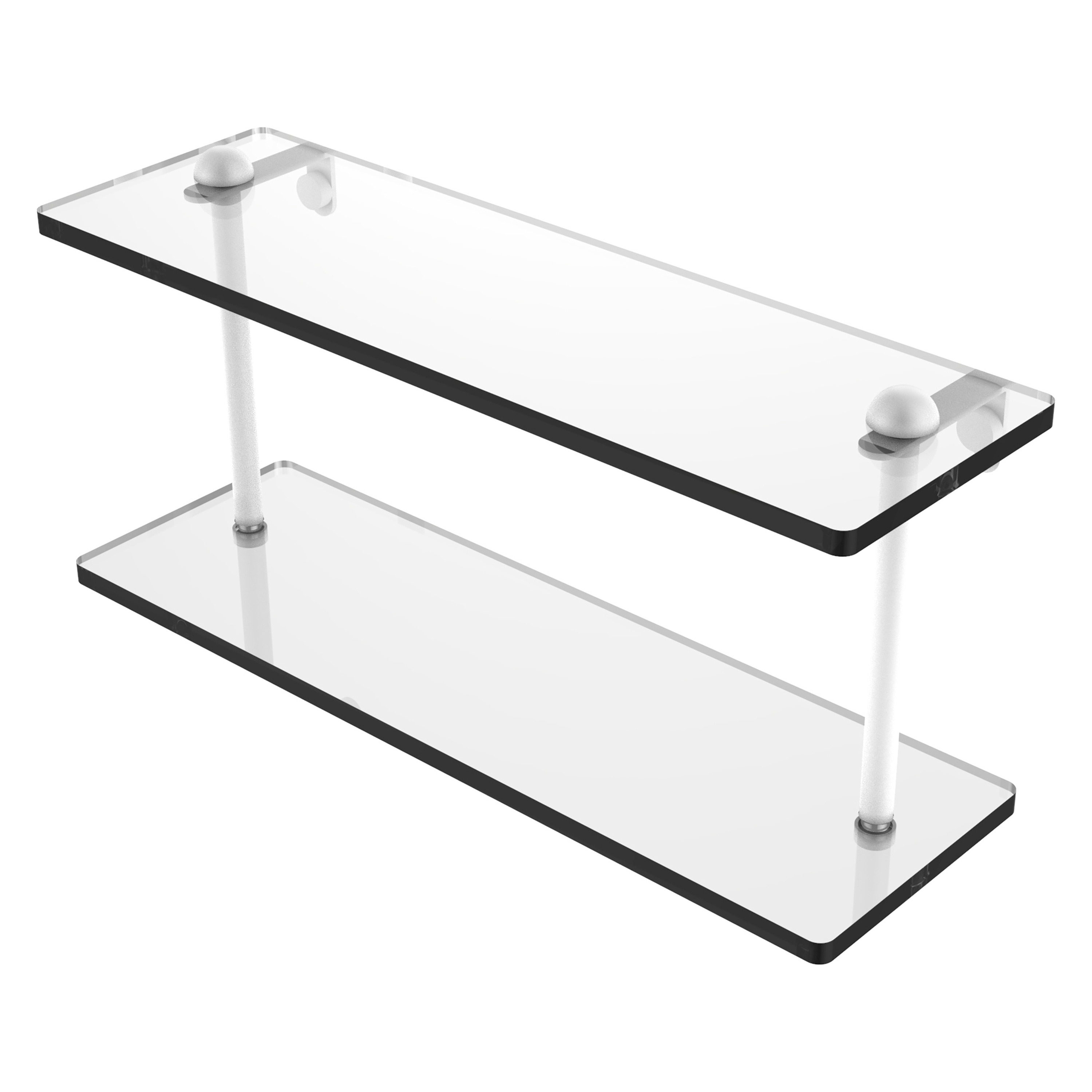 Allied Brass RC-2/16-WHM Matte White 2 -Tier Wall mount Bathroom Shelf ( 16-in x 8-in x 5-in )