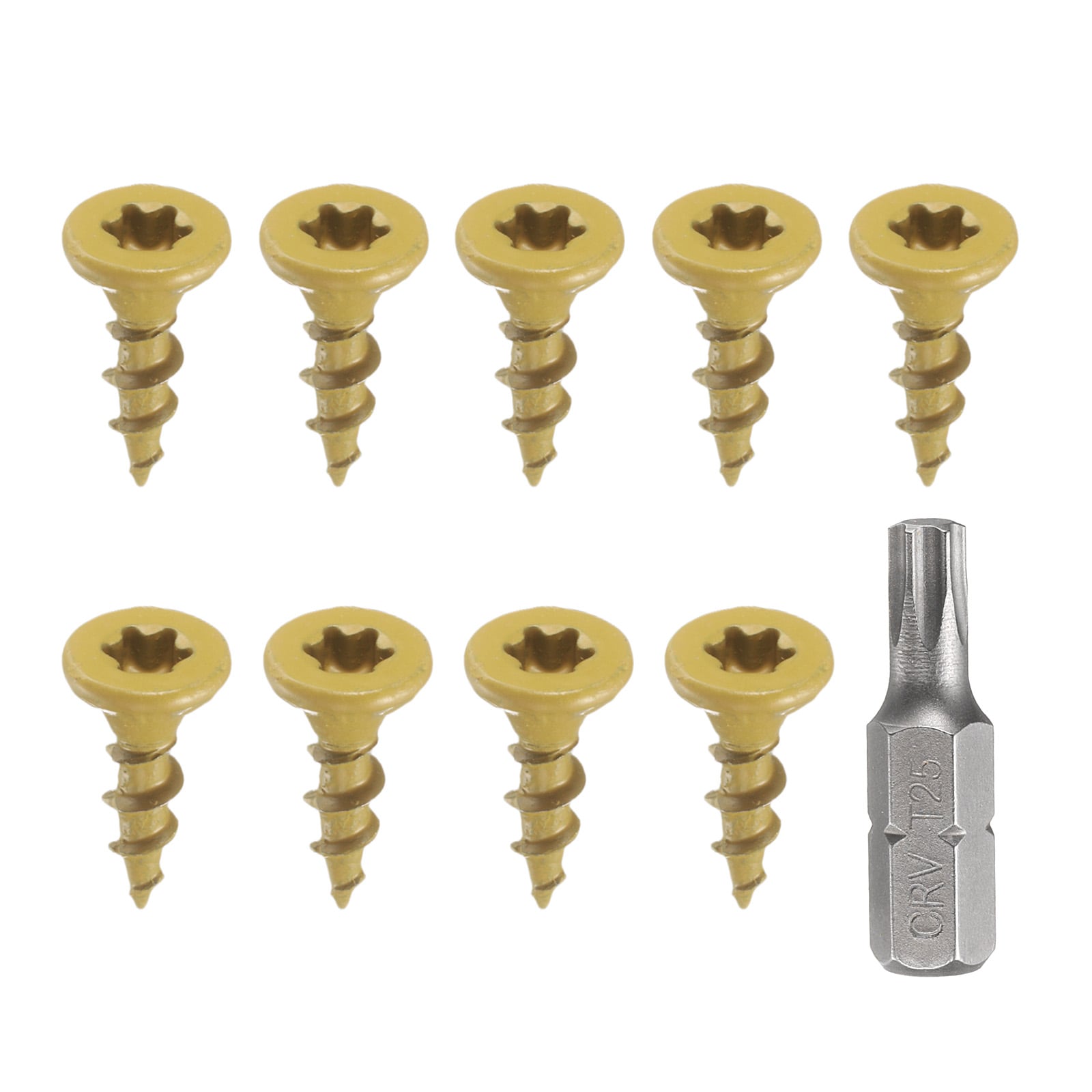 Harfington 50pcs Deck Screws #8 x 5/8inch Torx Exterior Wood Screws Rust Resistant Epoxy Coating Outdoor Decking Screw with T25 Star Drive Bit Screws for Decks Fences Machinery Ship