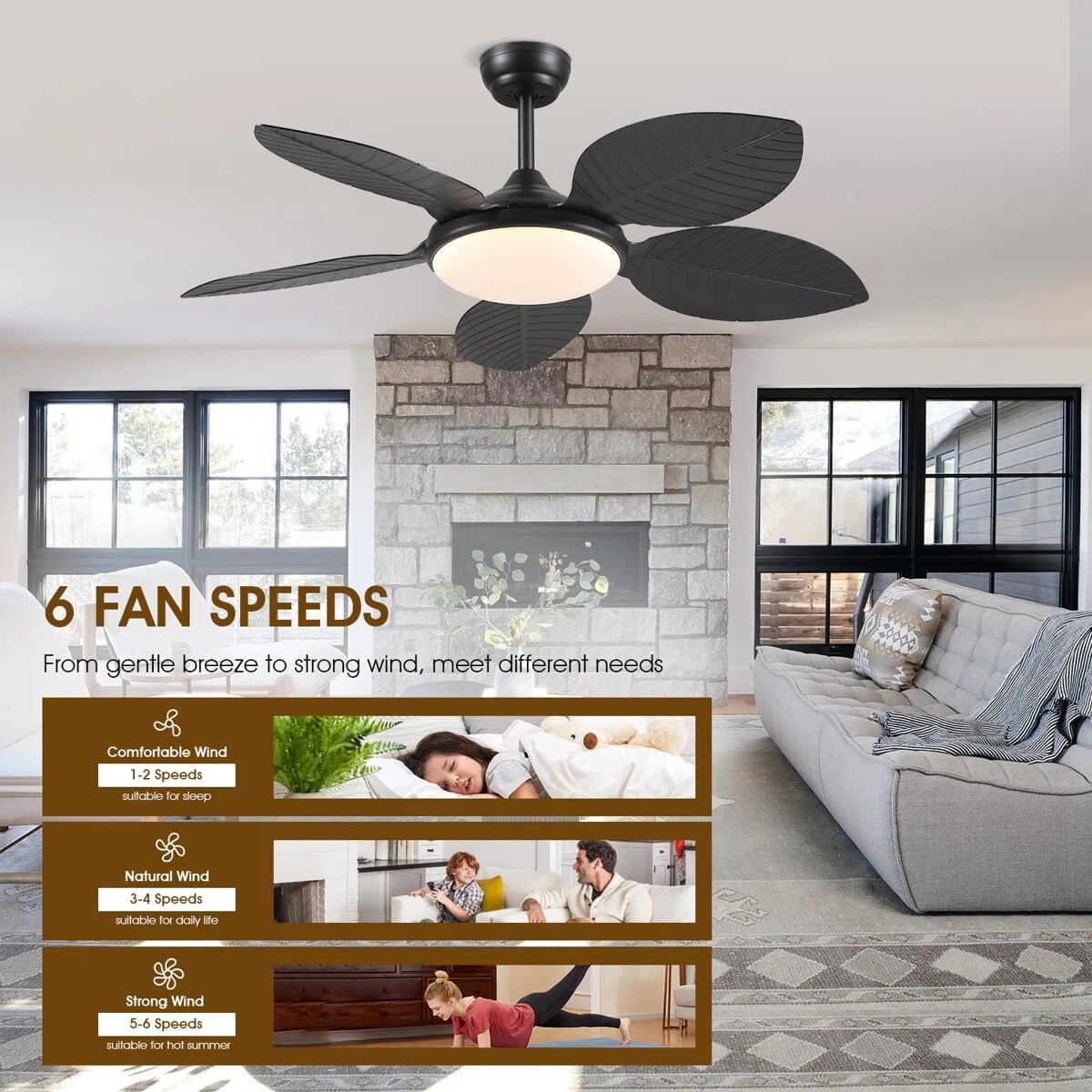 Kviflon LS8916-48BK Ceiling-Fans - View #2