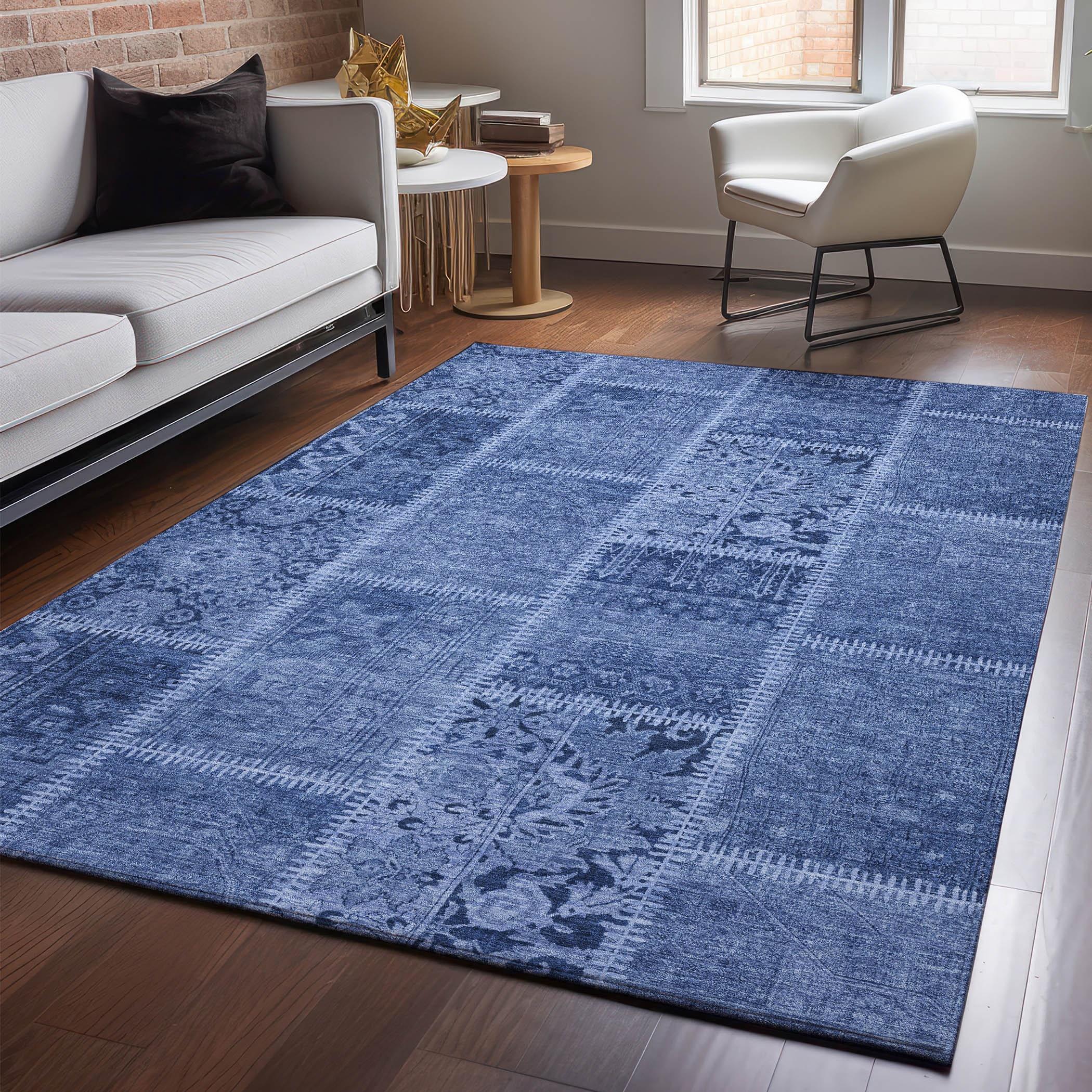 Addison Rugs AMF635NA30X46 Mayfield AMF635NA 2 x 3 (ft) Loomed Polyester Navy Rectangular Indoor Geometric Machine washable Area rug